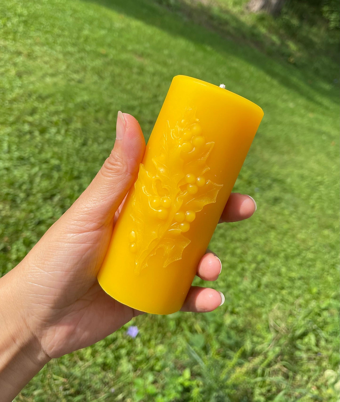 Silicone Holly berry pillar candle mold - 2”