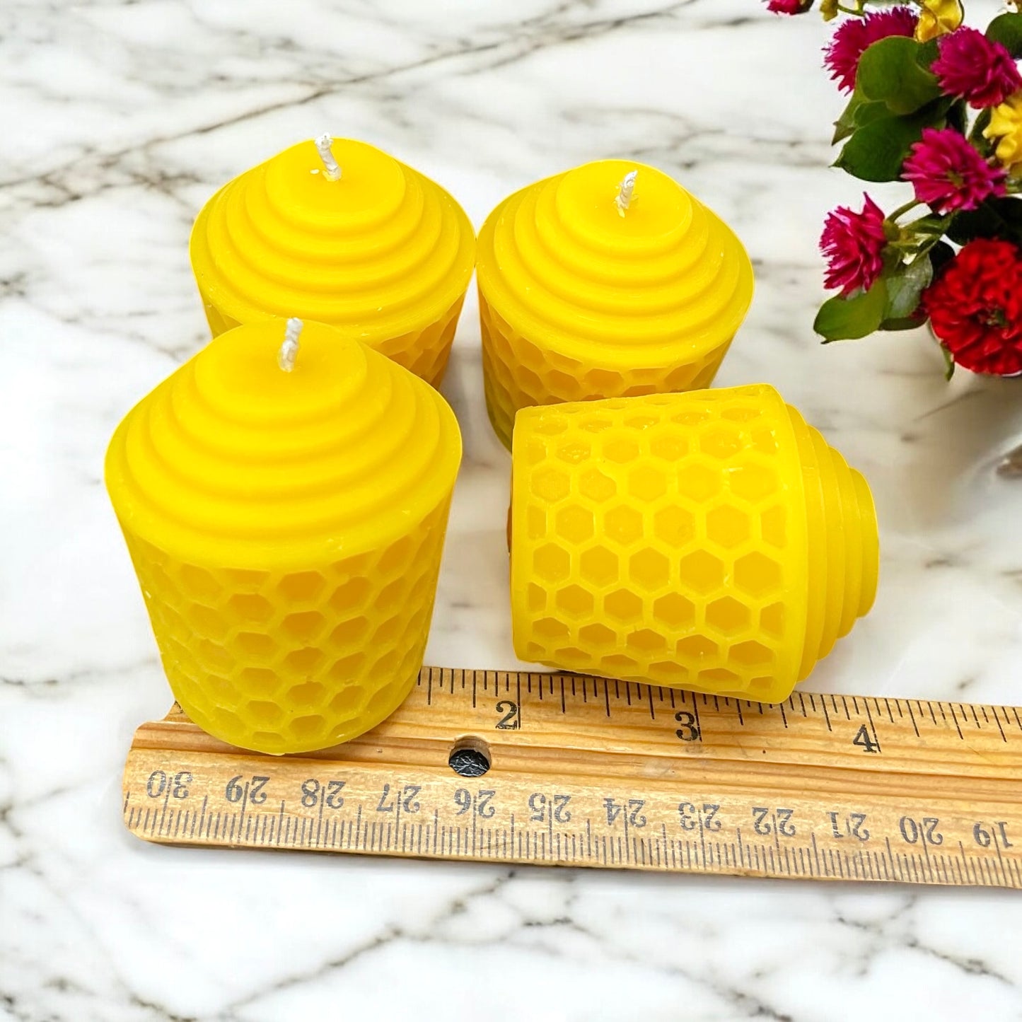 silicone honeycomb votive candle mold - candle soap resin mold - 4 cavities