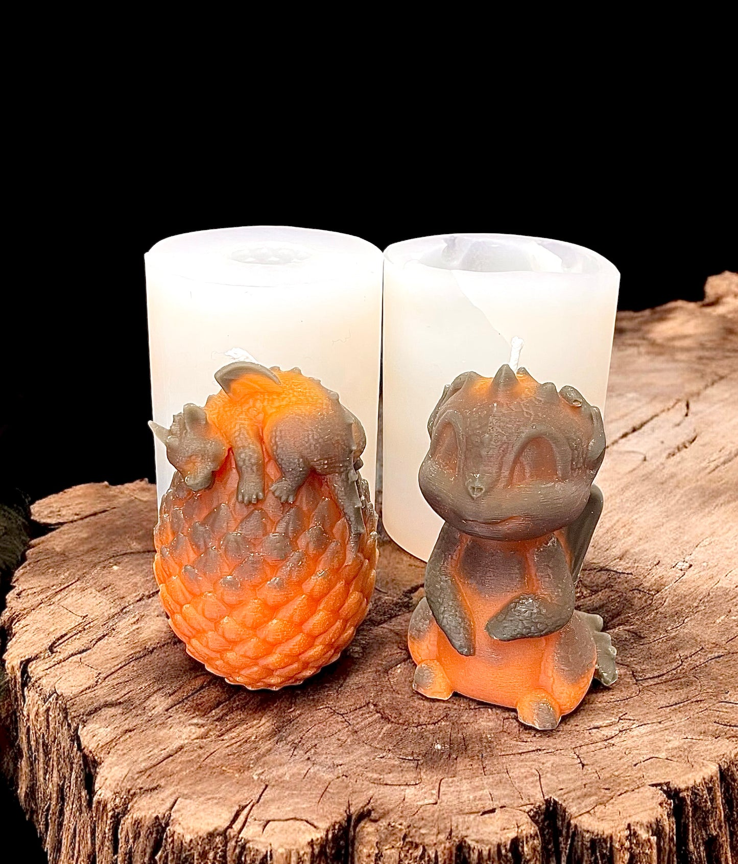 3D silicone dragon mold - dragon on dragon egg - baby dragon- magic candle mold