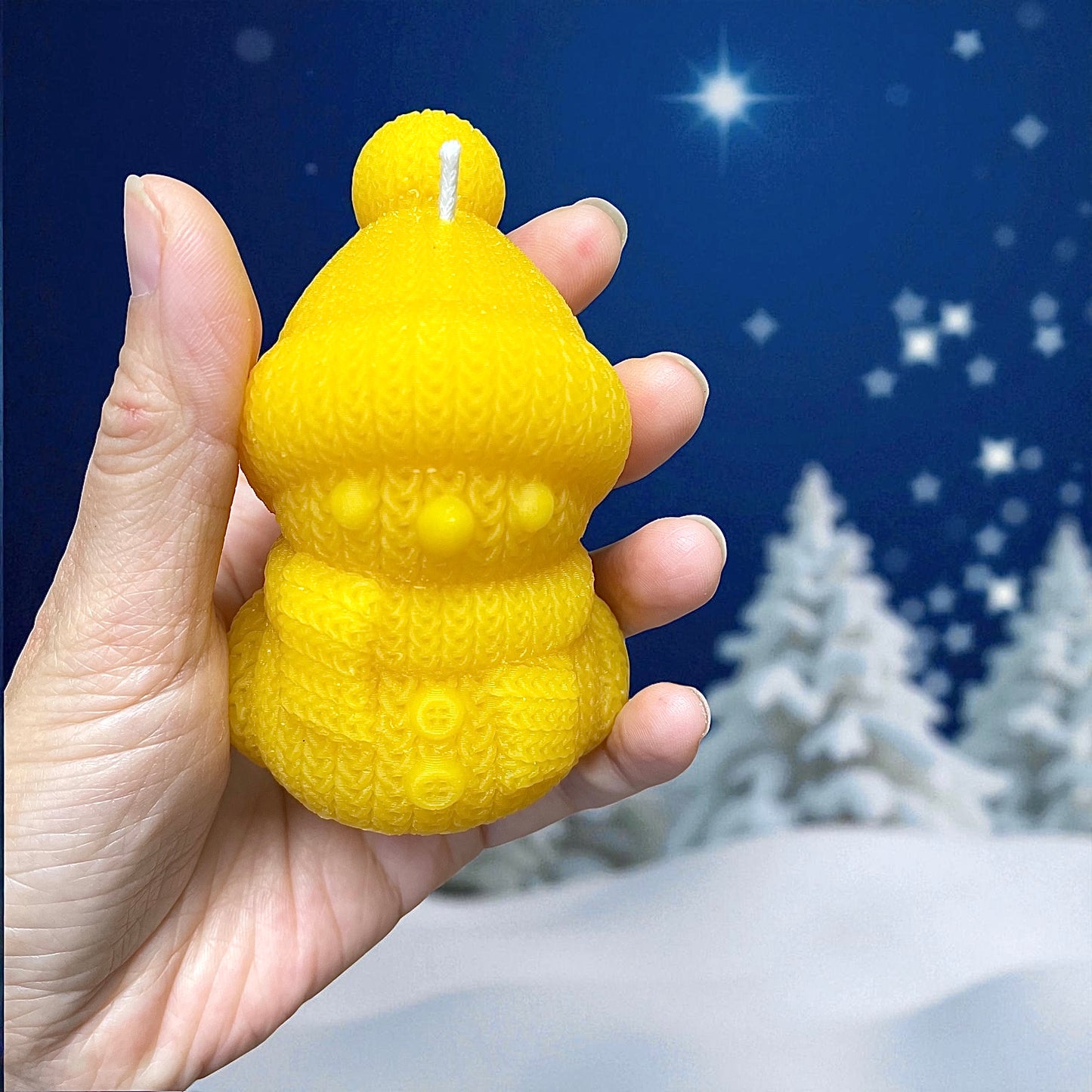 3D crochet snowman mold - holiday Christmas candle or soap mold - stocking stuffer mold