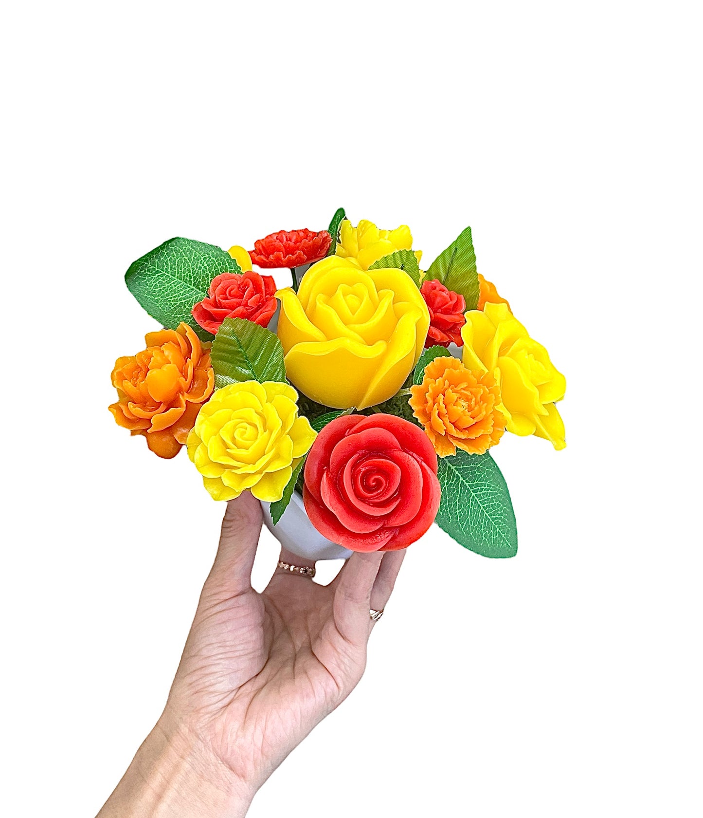 Set of 3 silicone rose flower molds - candle making - flower bouquet molds - soap making molds - resin flower molds