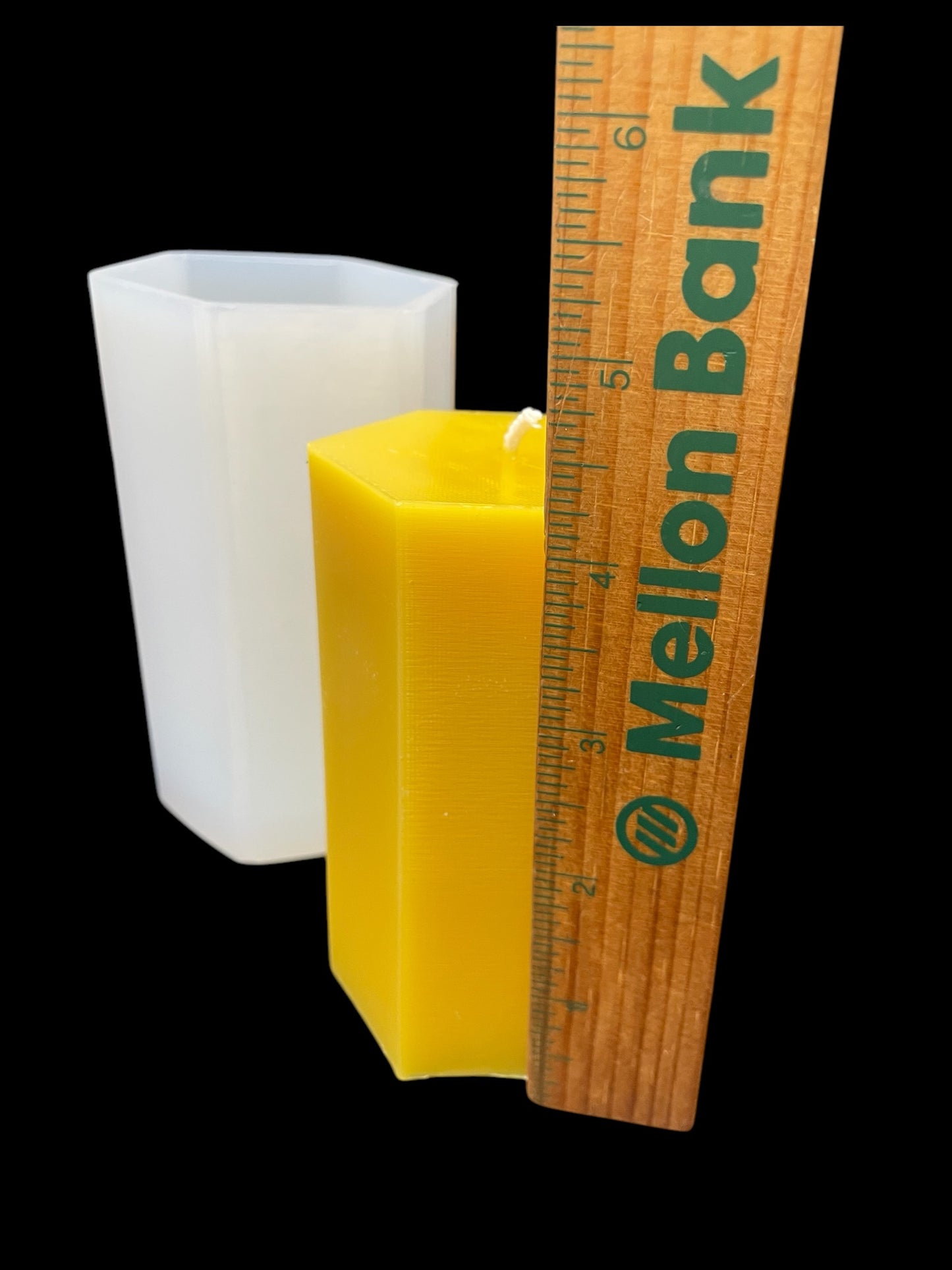 Silicone hexagonal Pillar candle Mold - 4.25” x 2.5”