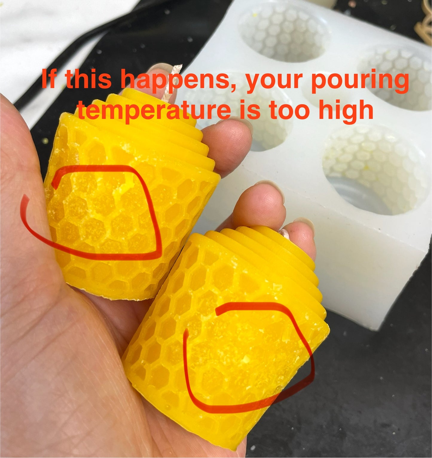 silicone honeycomb votive candle mold - candle soap resin mold - 4 cavities