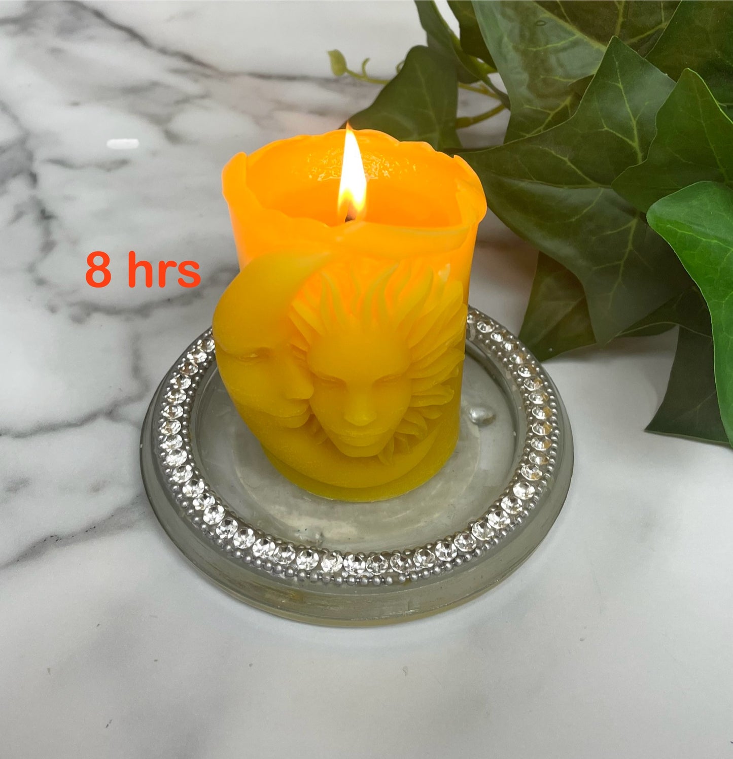 Pure beeswax sun moon candle