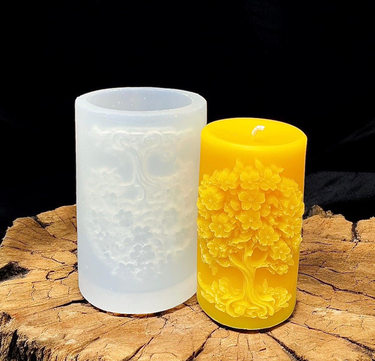 Silicone tree of life pillar candle mold