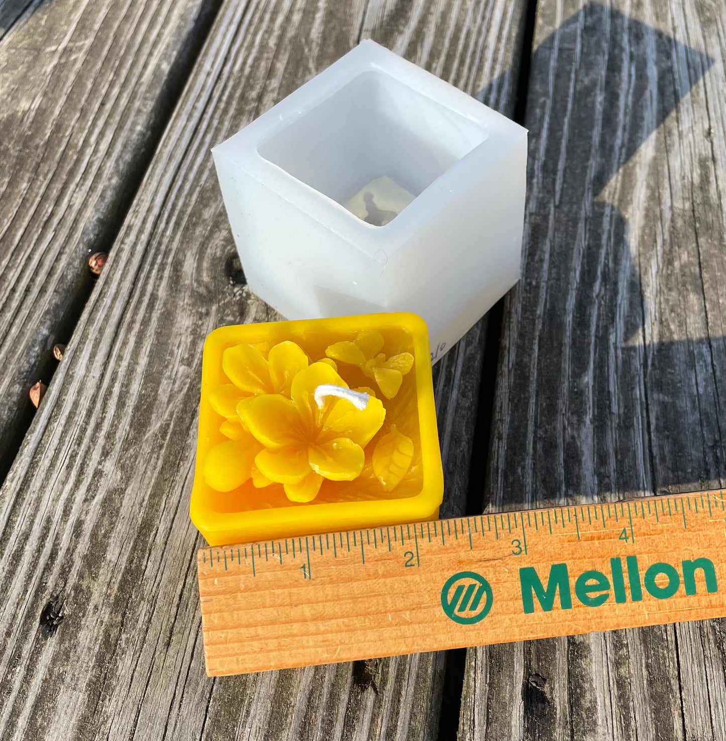 Silicone peach flower butterfly candle mold