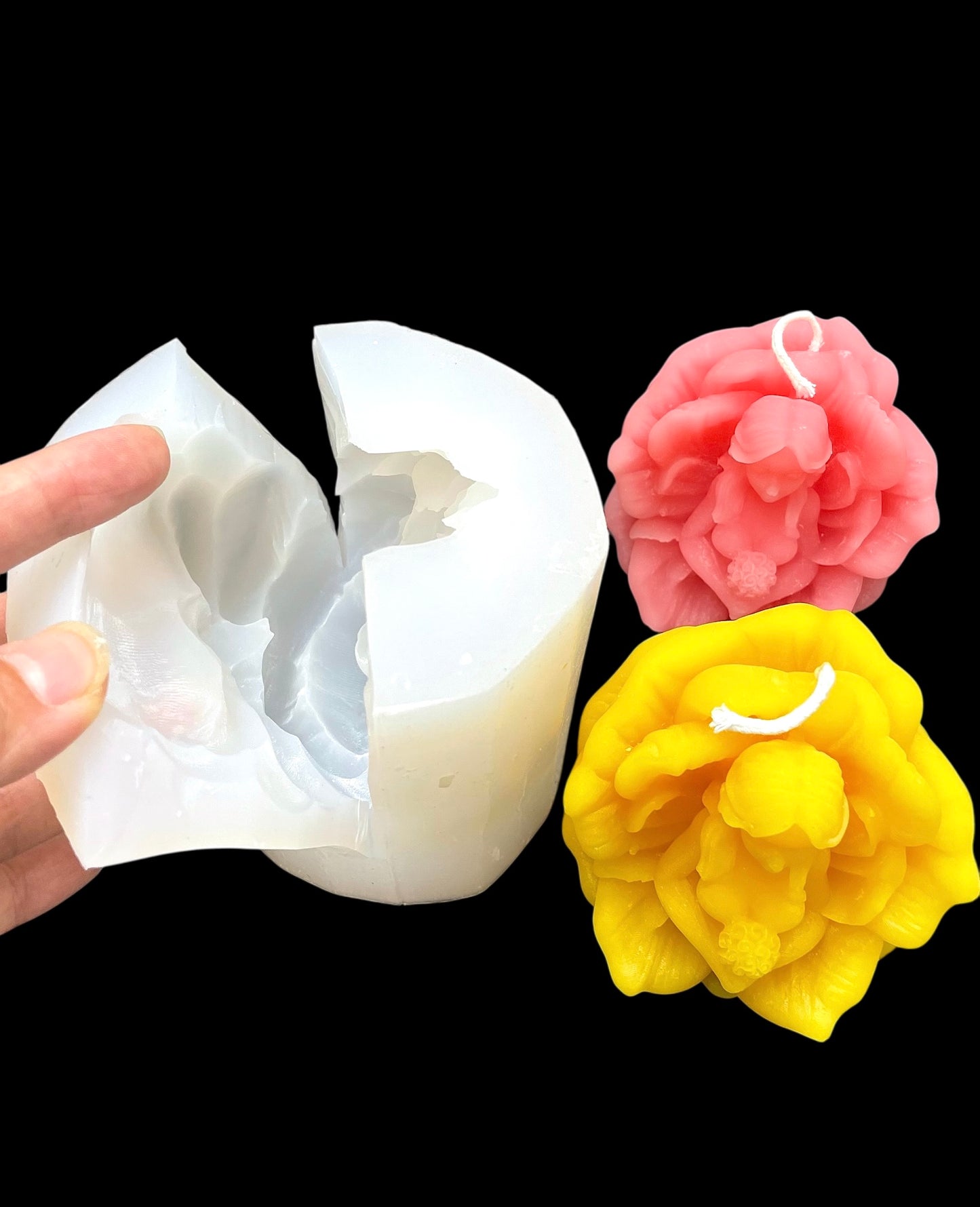 3D flower queen mold for soap candle resin - 3 1/4”