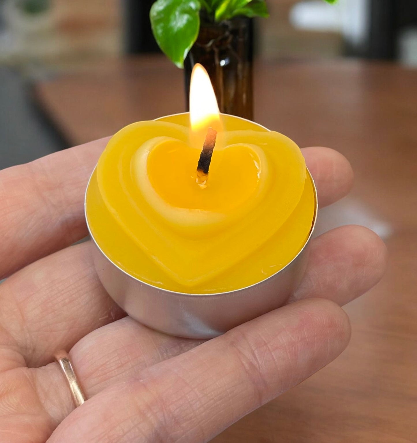 Silicone heartbeat tealight candle mold