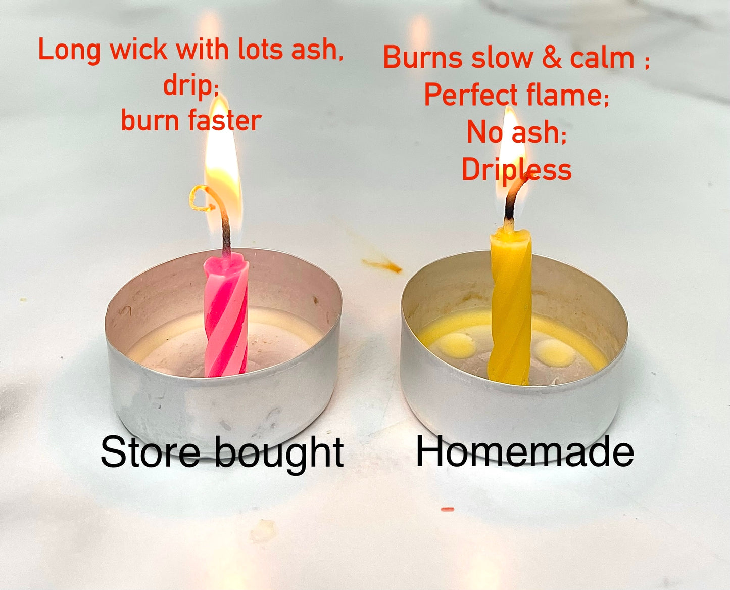 A dozen pure beeswax birthday candles