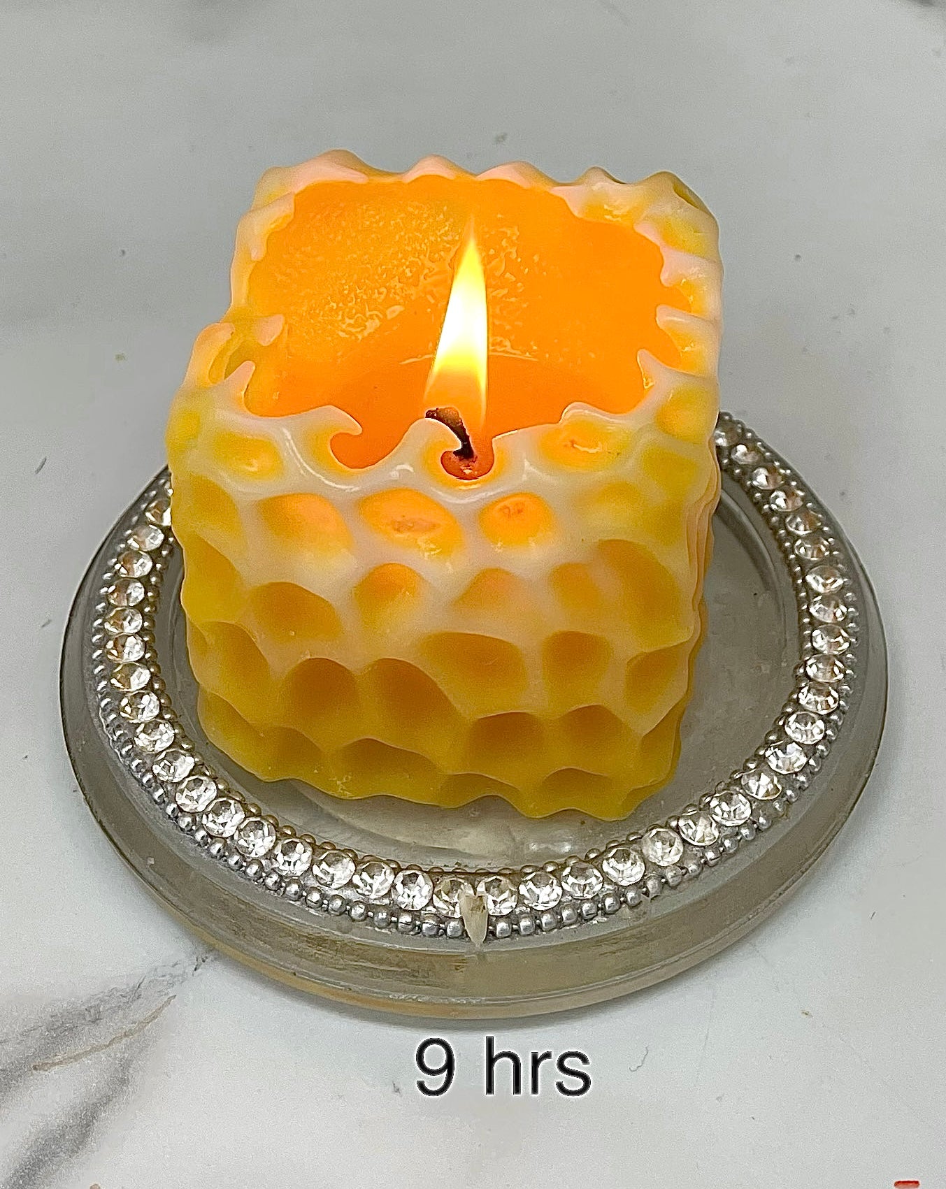 Pure beeswax square cube honeycomb candle