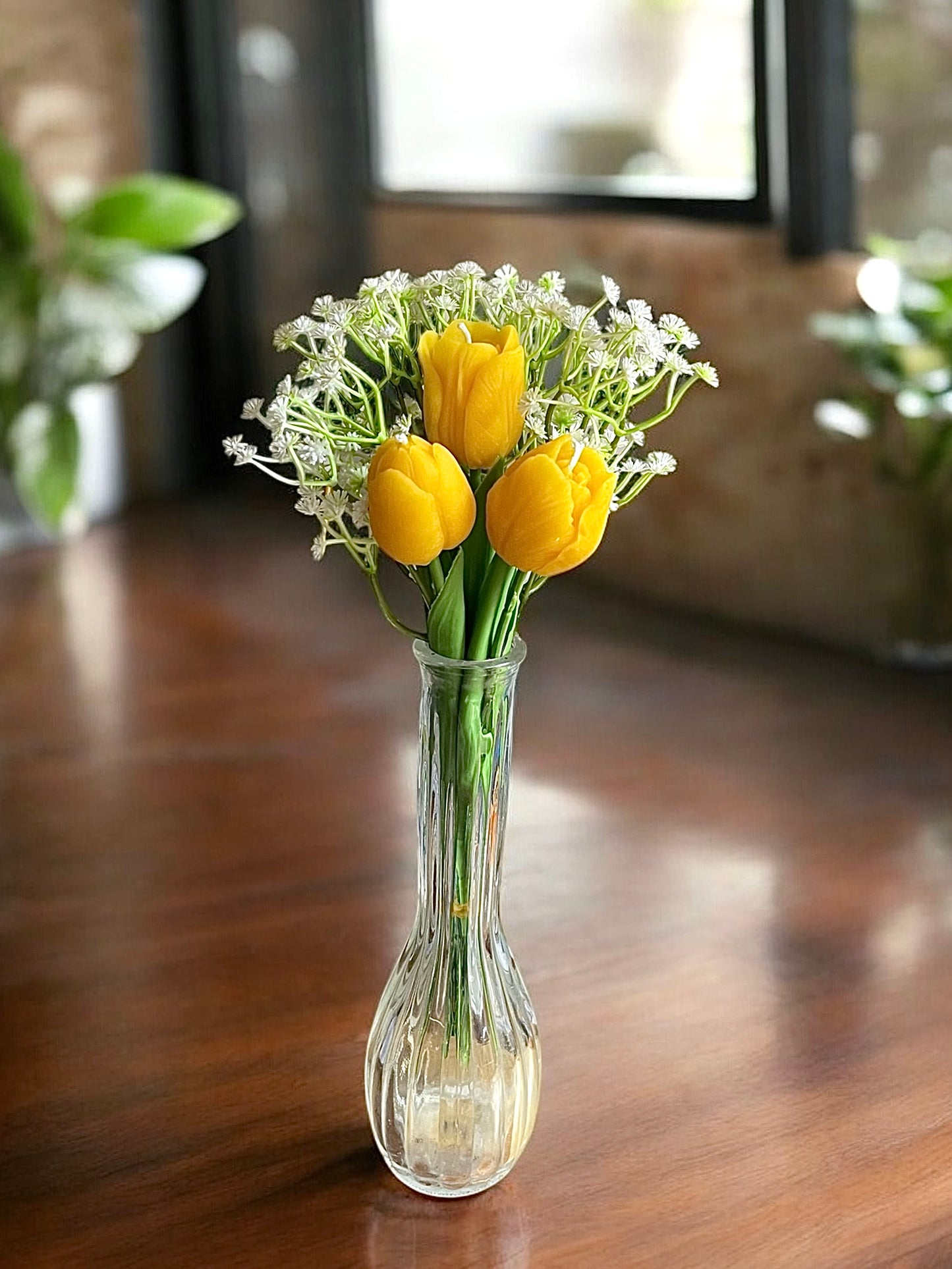 Pure beeswax tulip flower candle bouquet