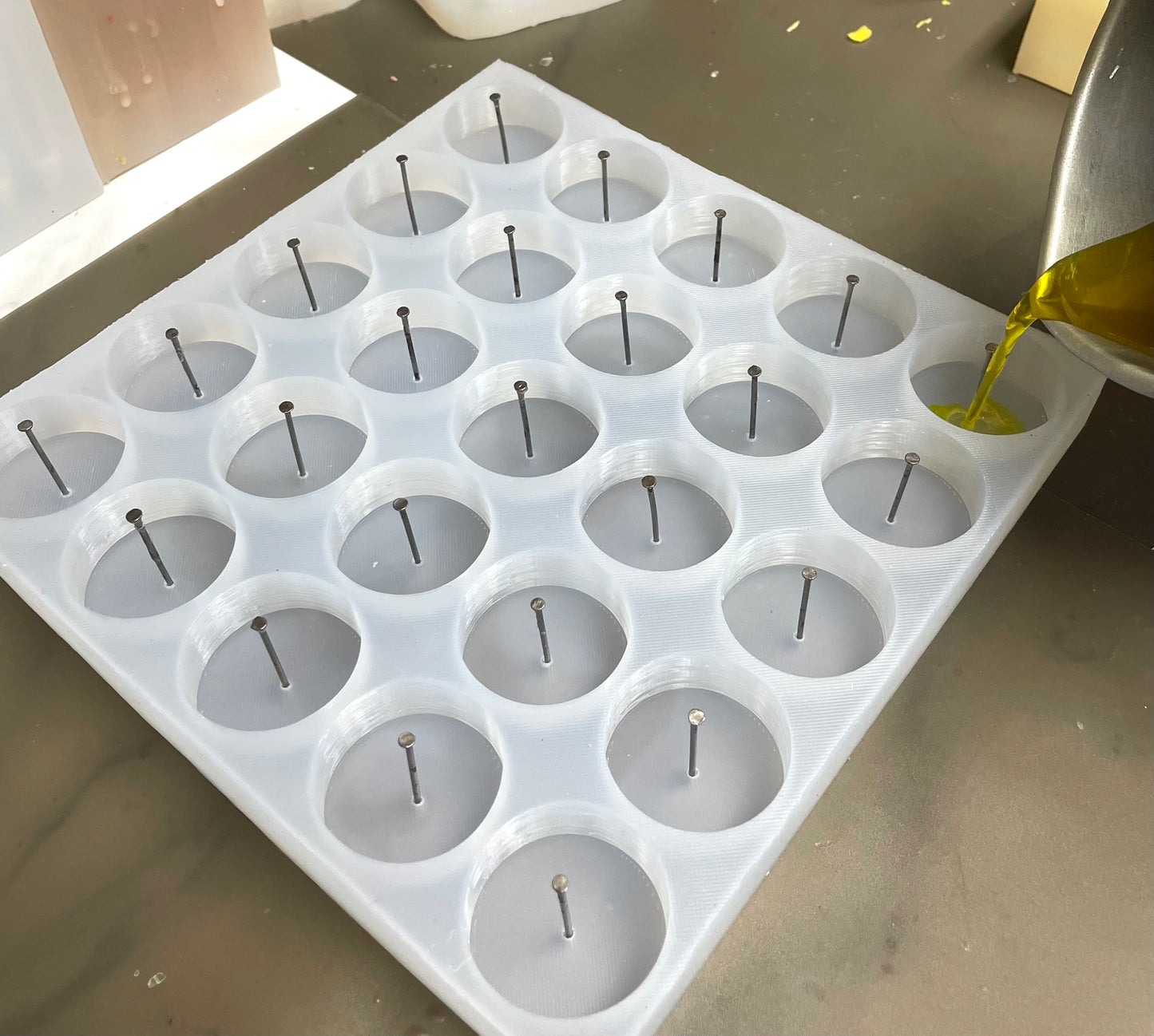 25-cavity tealight candle mold - silicone tea light mold