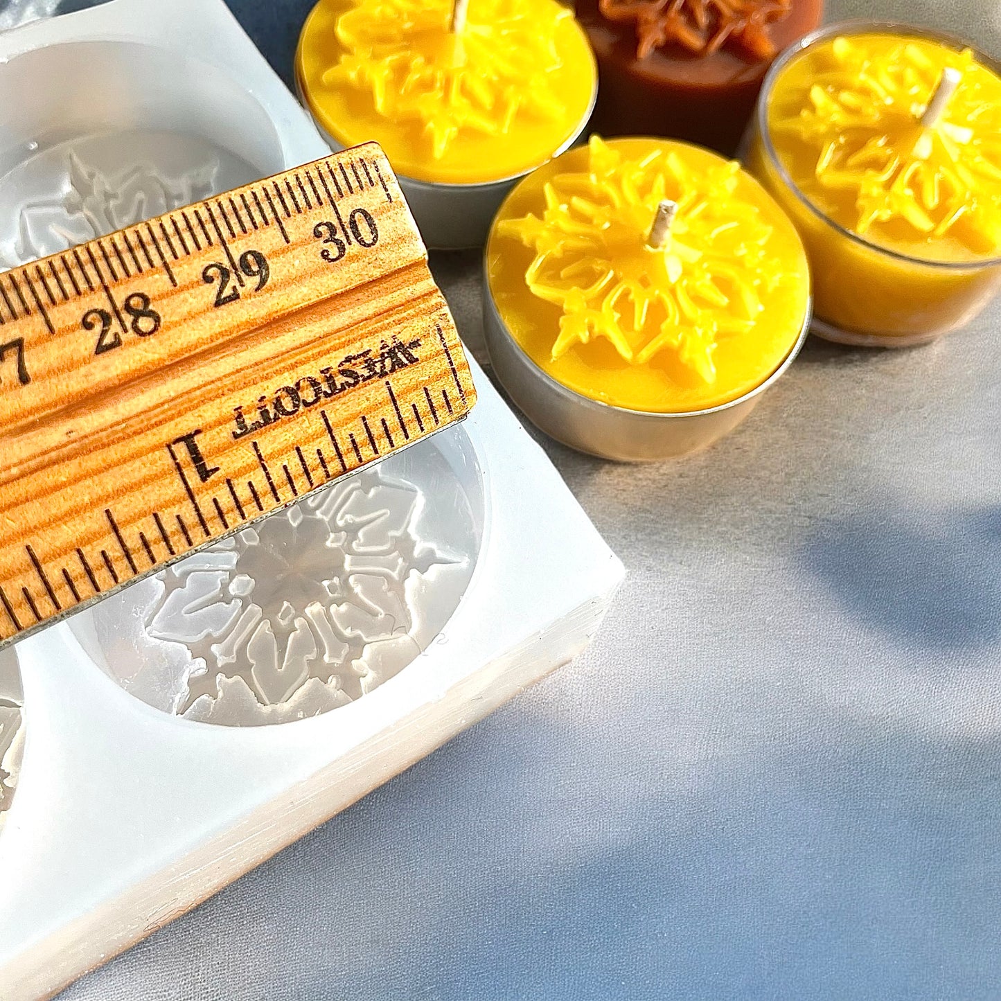Silicone snowflake Tealight candle Mold - wax melt lotion bar soap resin mold - holiday candles mold - style 2