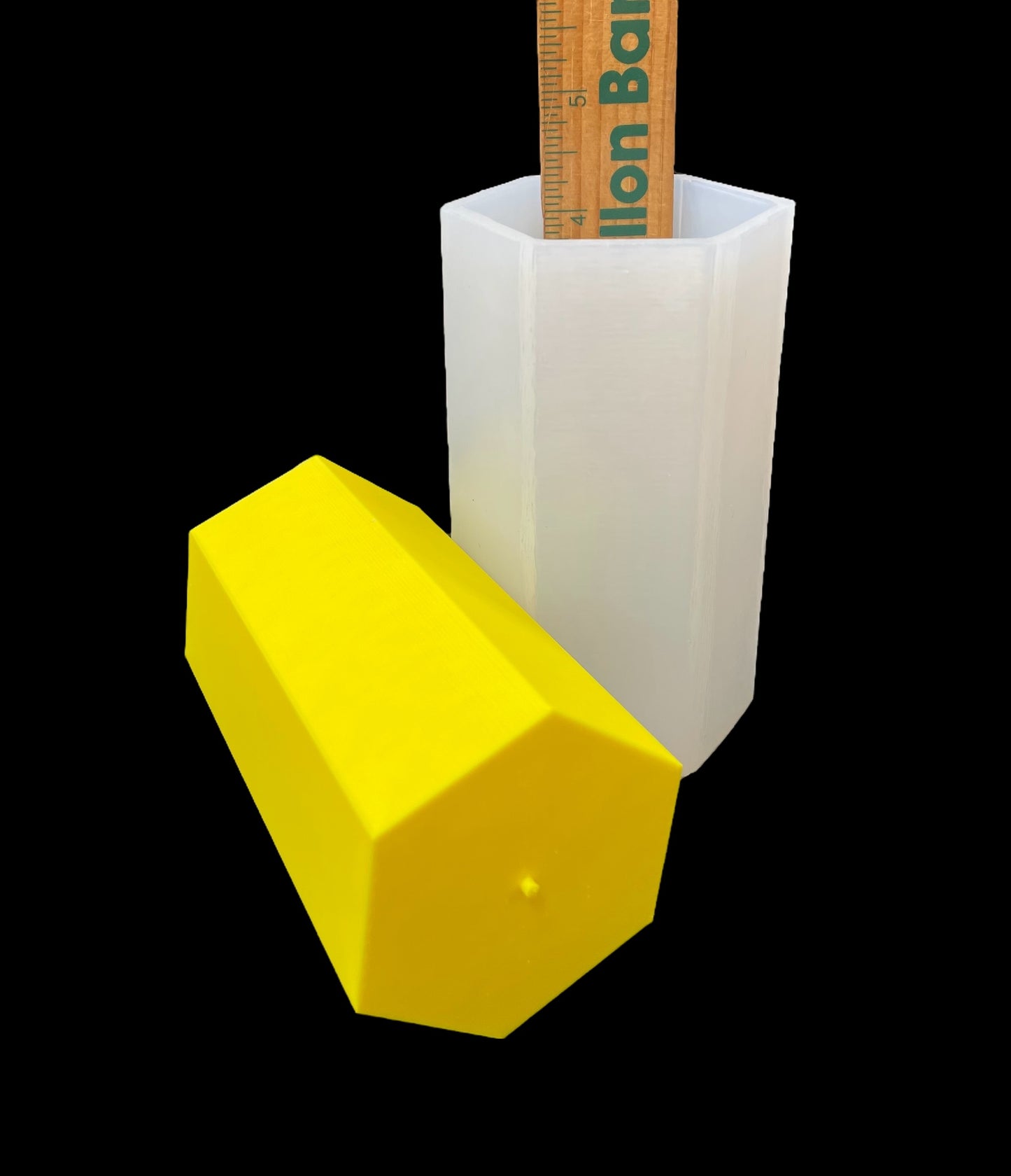 Silicone hexagonal Pillar candle Mold - 4.25” x 2.5”