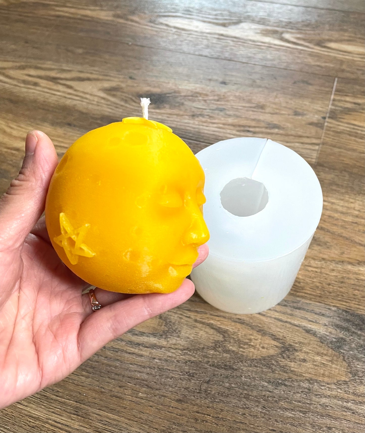 3” silicone moon and star mold - candle soap resin mold - handmade