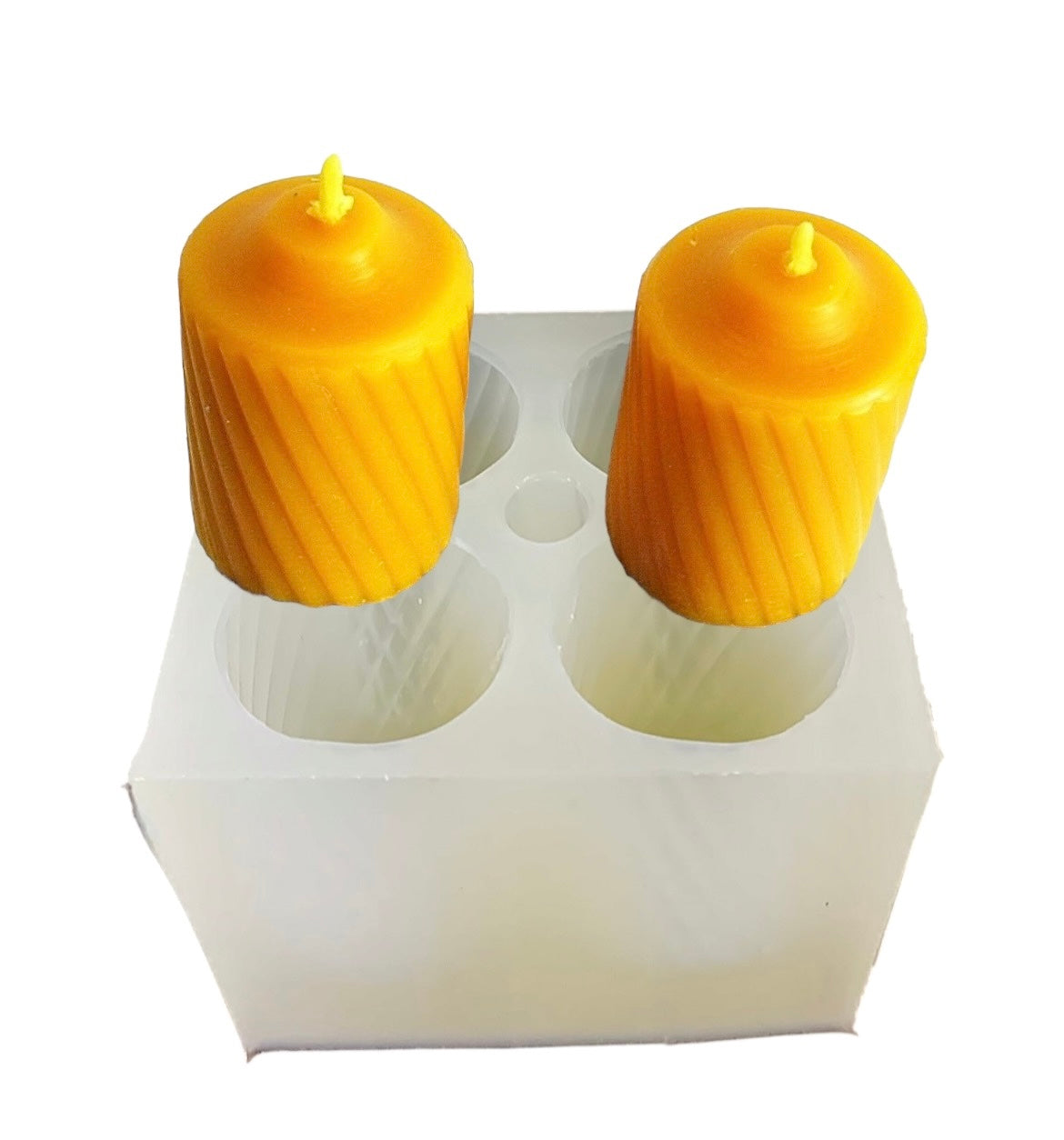 silicone candle mold - silicone votive mold - votive candle mold - 4 cavity mold - silicone soap mold - fluted candle mold - easy release