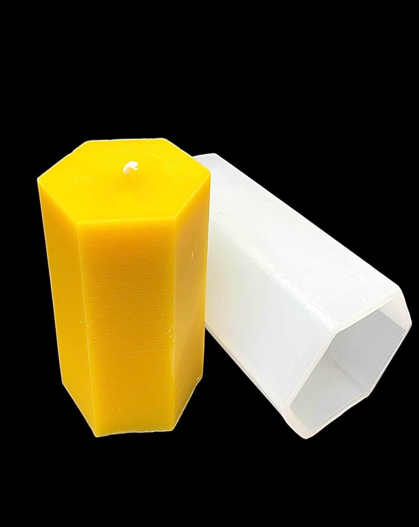 Silicone hexagonal Pillar candle Mold - 4.25” x 2.5”