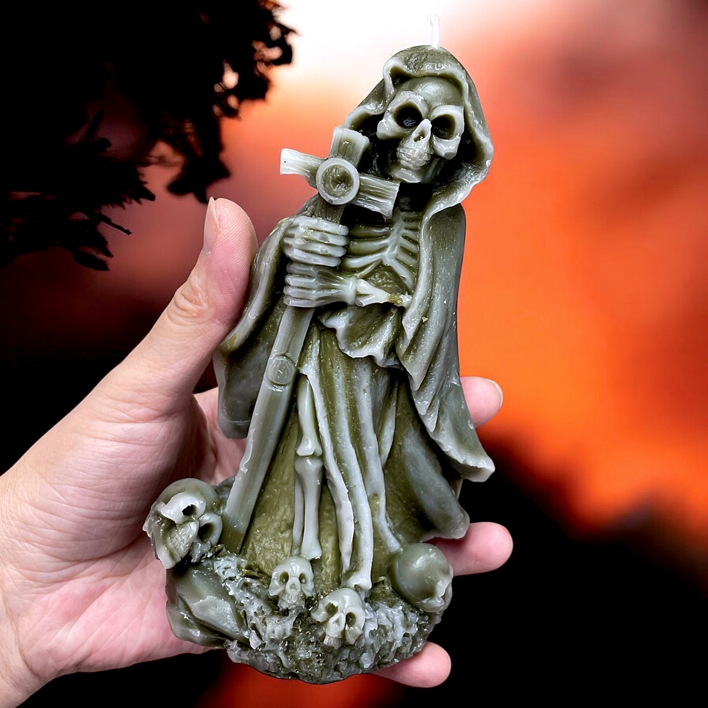 6” 3D Silicone Grim Reaper Mold - death mold - Halloween candle mold - resin ornament mold
