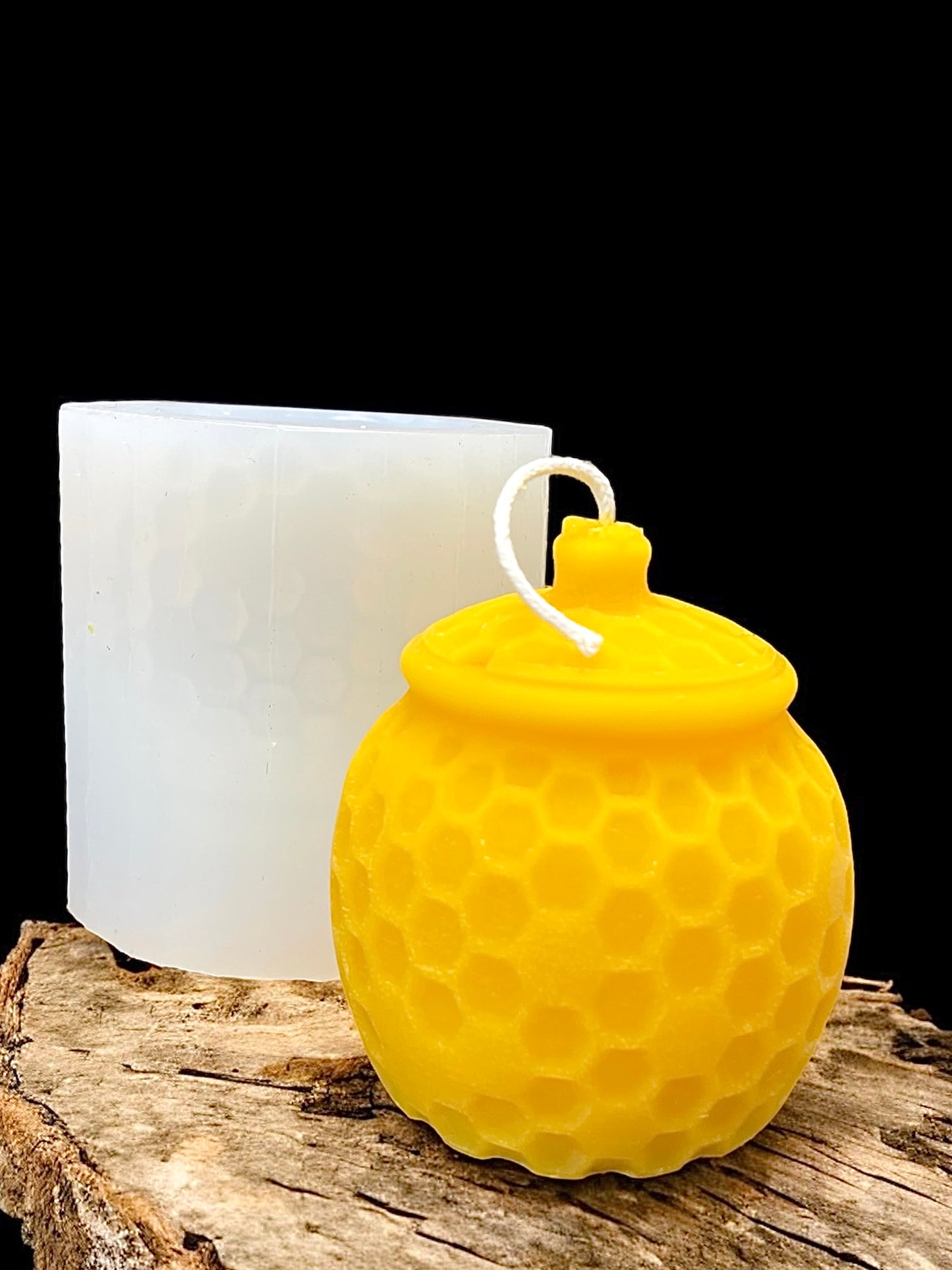 Silicone honey jar candle mold 3 1/4”