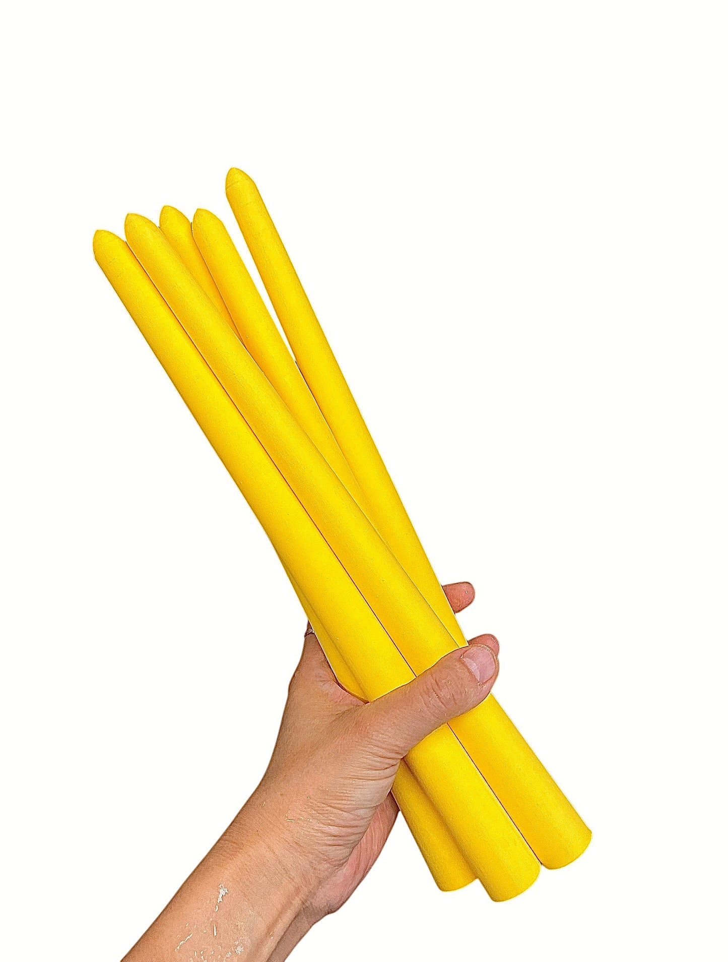 Set of 6 pure beeswax taper candles 12”x 7/8”, church candles, dinner tapers