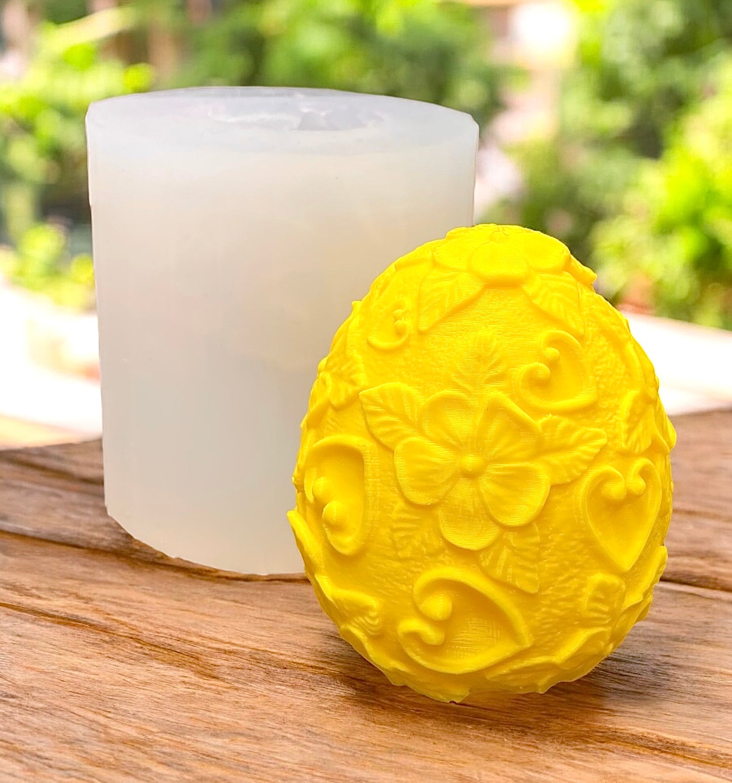 3D Silicone decorated egg Mold - Easter egg mold - flower egg - candle soap resin mold