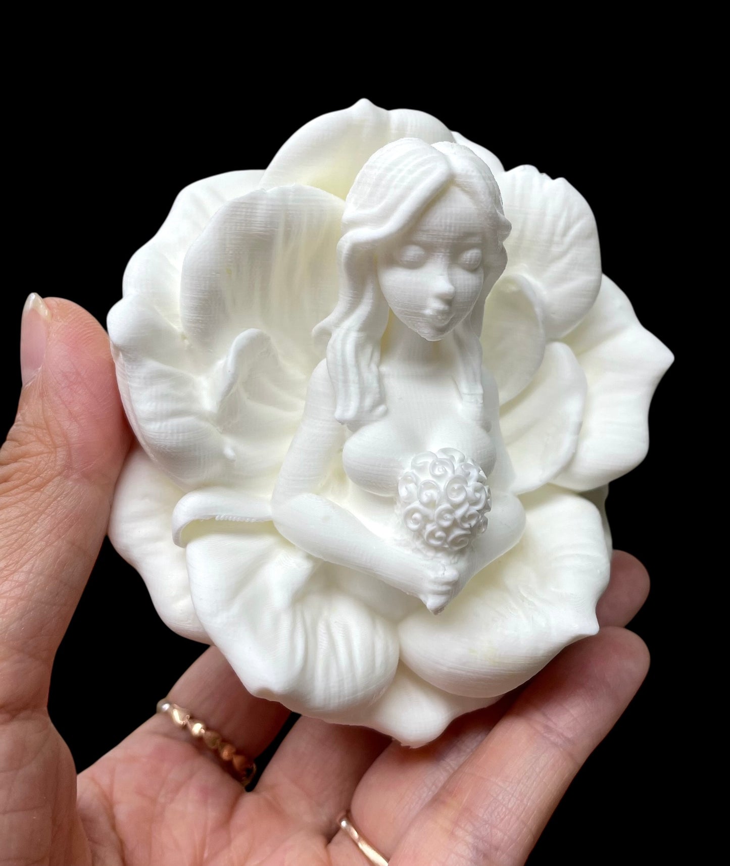 3D flower queen mold for soap candle resin - 3 1/4”
