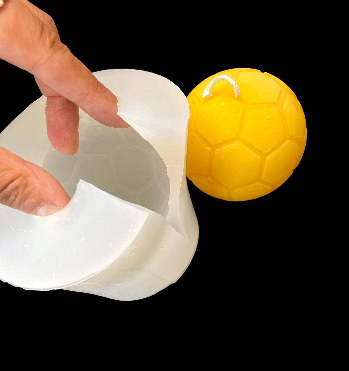 3” silicone soccer ball mold - 3D sphere ball candle mold - soap ball mold - bath bomb mold - resin mold