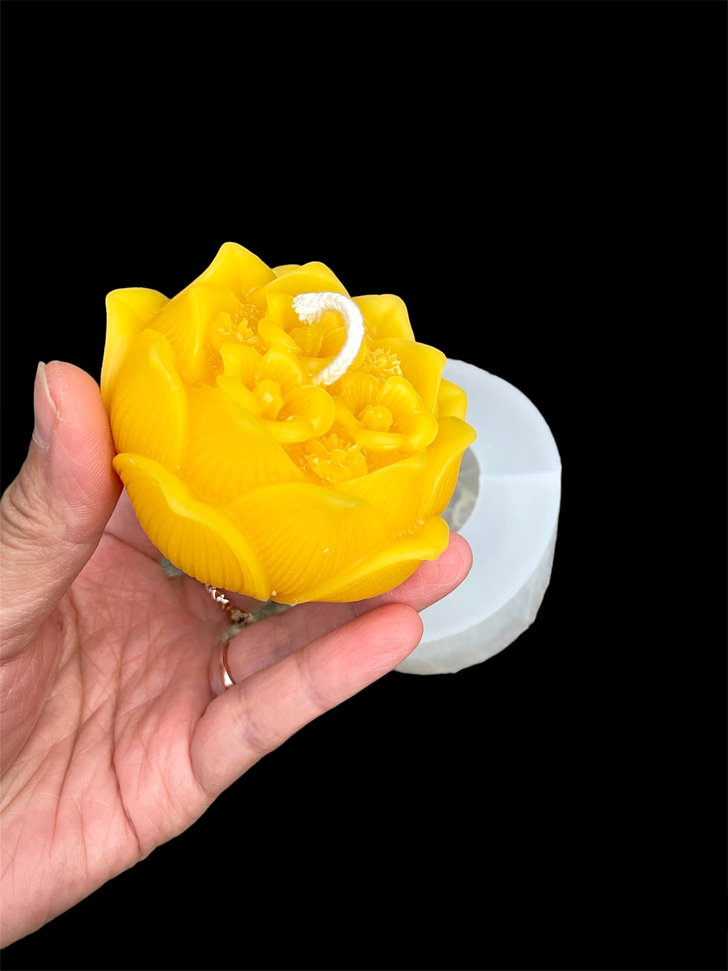 3D silicone lotus flower pot mold - candle soap mold