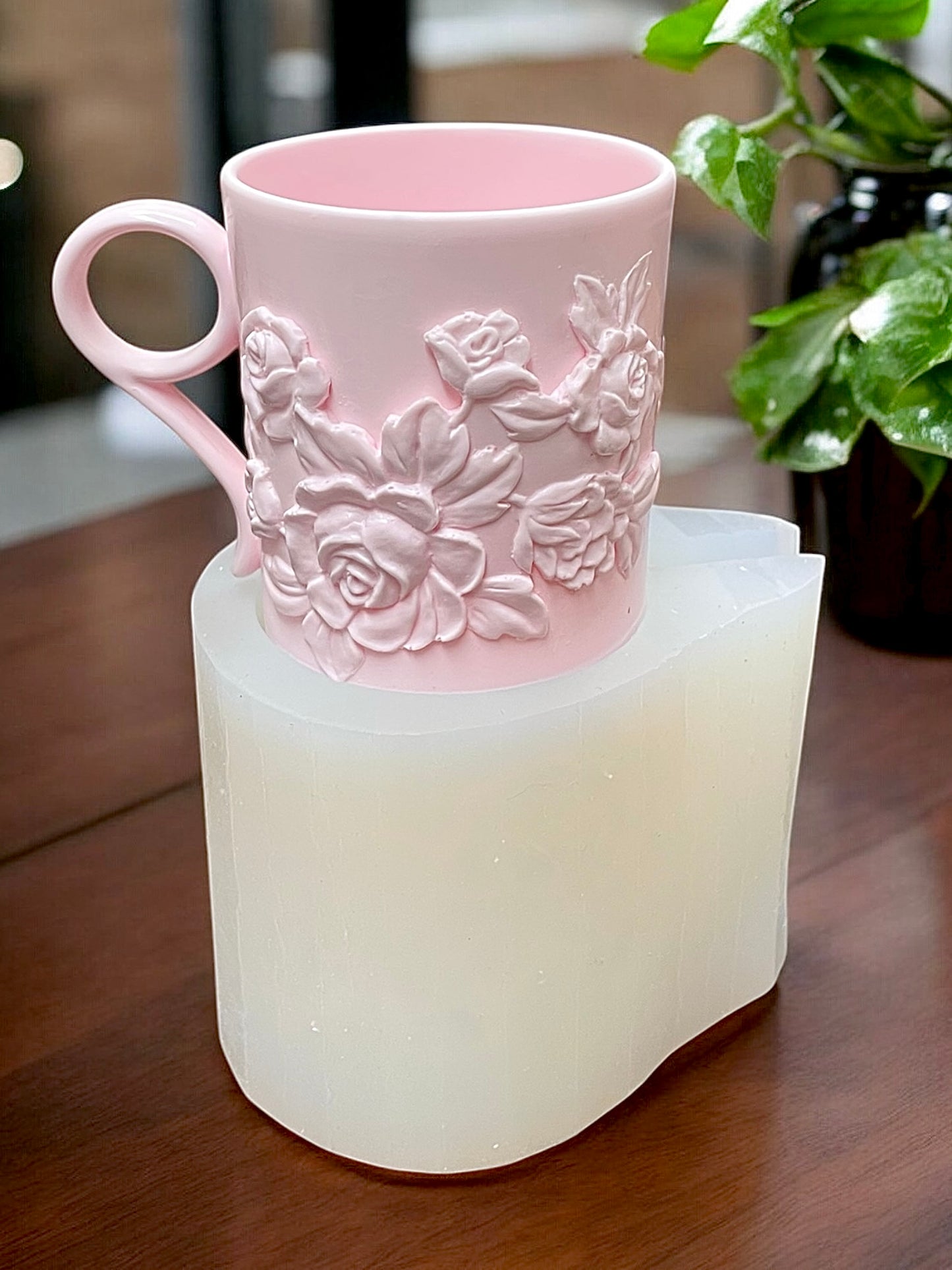 Silicone floral rose flower cup mold