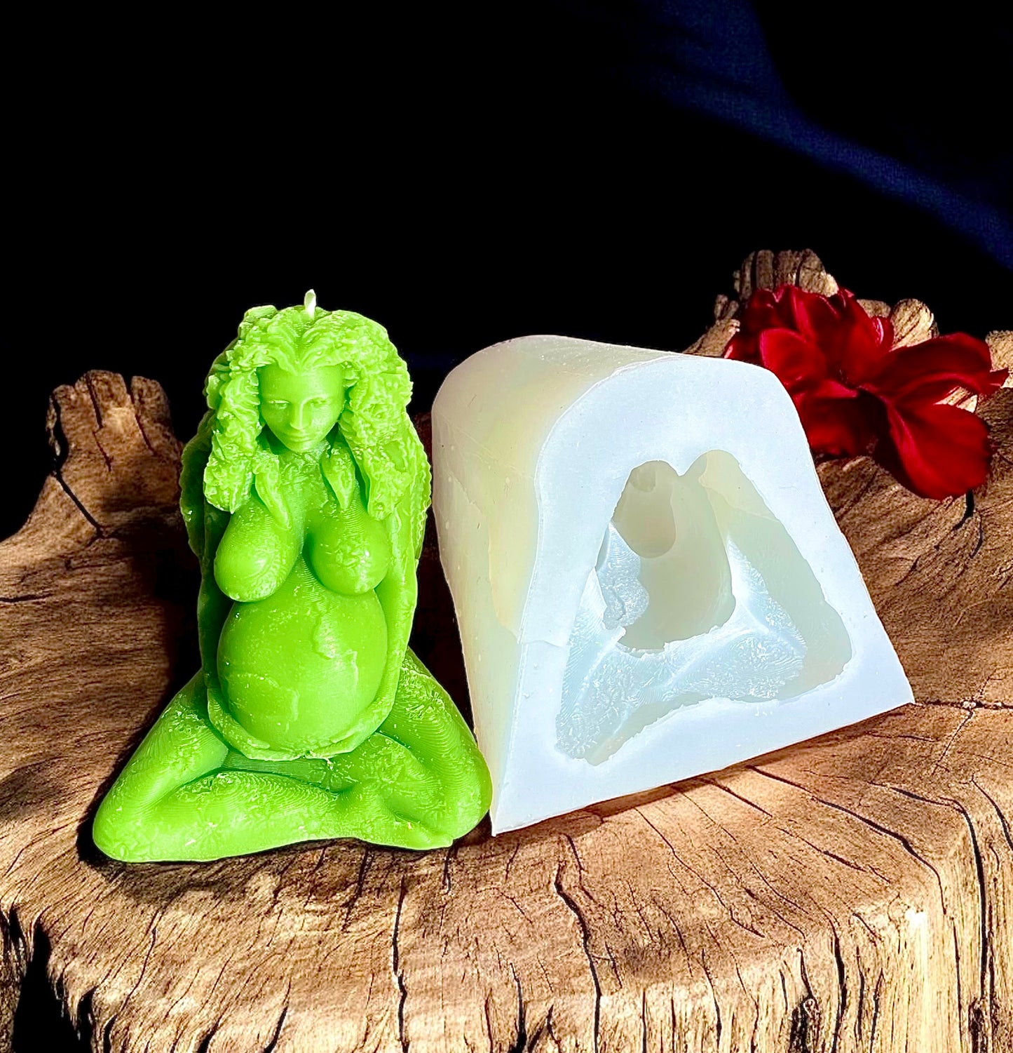 3D Silicone Mother Nature mold - Mother Earth Gaia statue - earth goddess mold for candle soap resin - 3.75”
