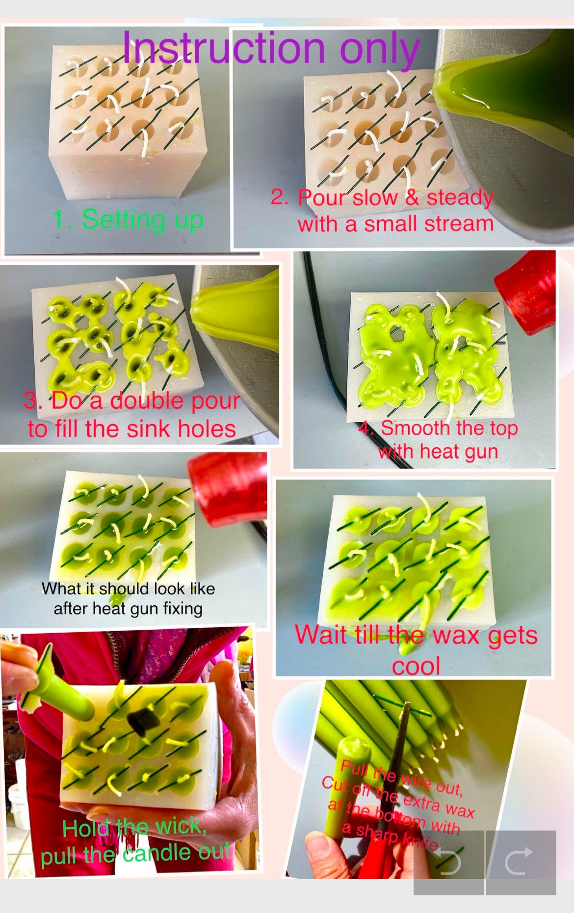 Silicone chime candle mini taper mold - 12 cavities