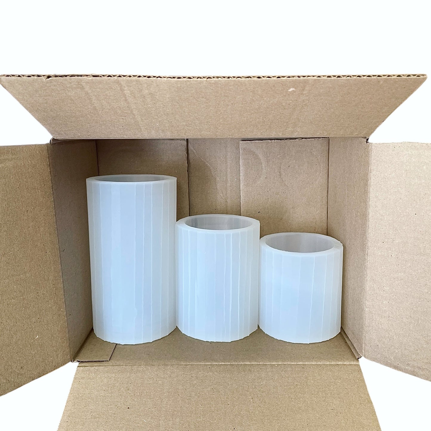 silicone pillar cylinder candle soap resin molds 3'' wide