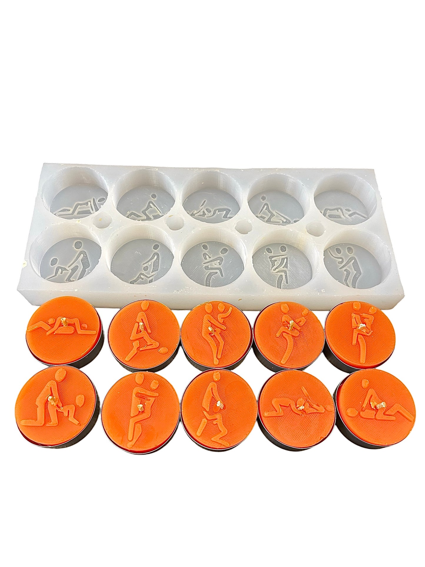 Silicone Kama sutra mold - tealight mold - 10 cavities