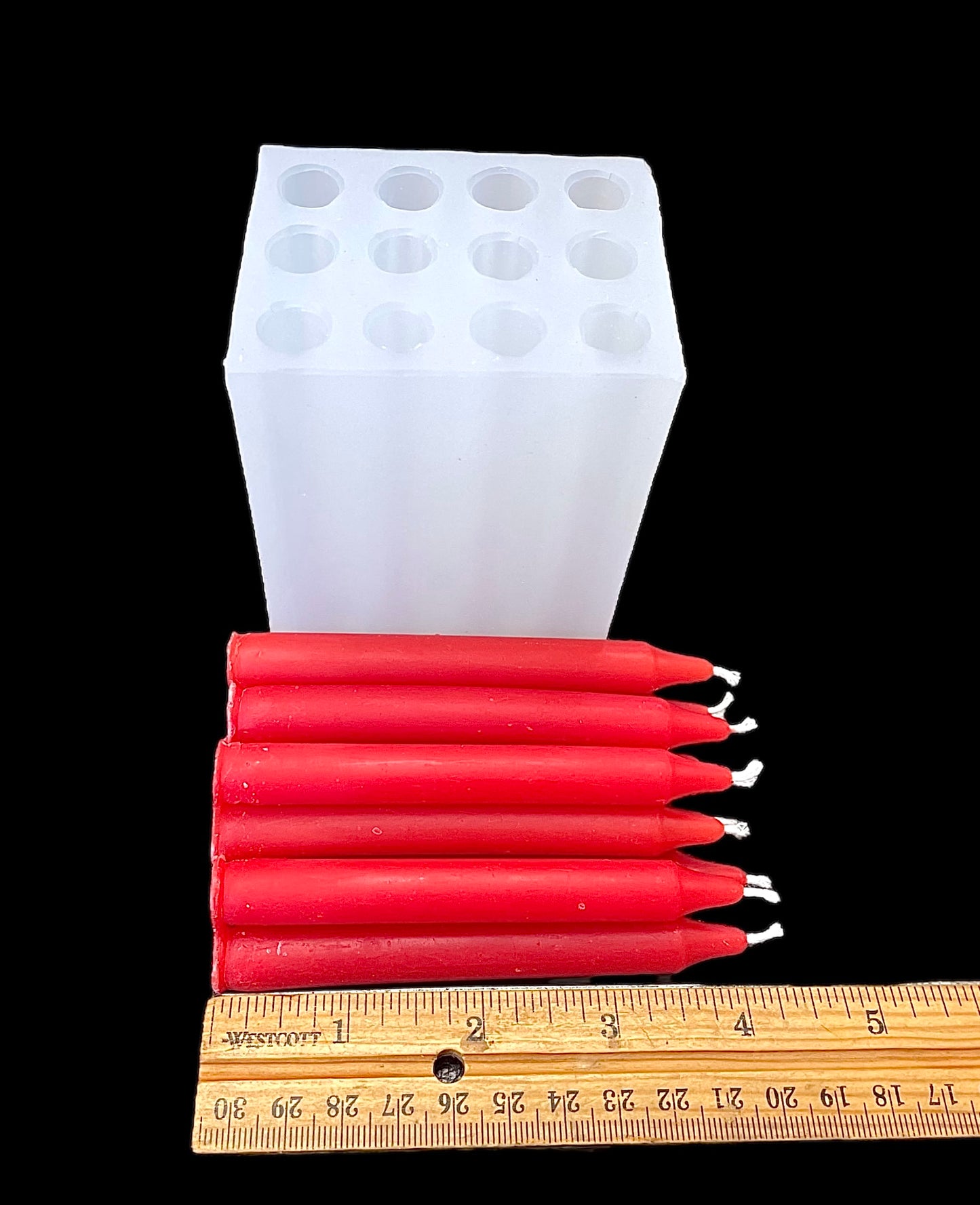 Silicone chime candle mini taper mold - 12 cavities
