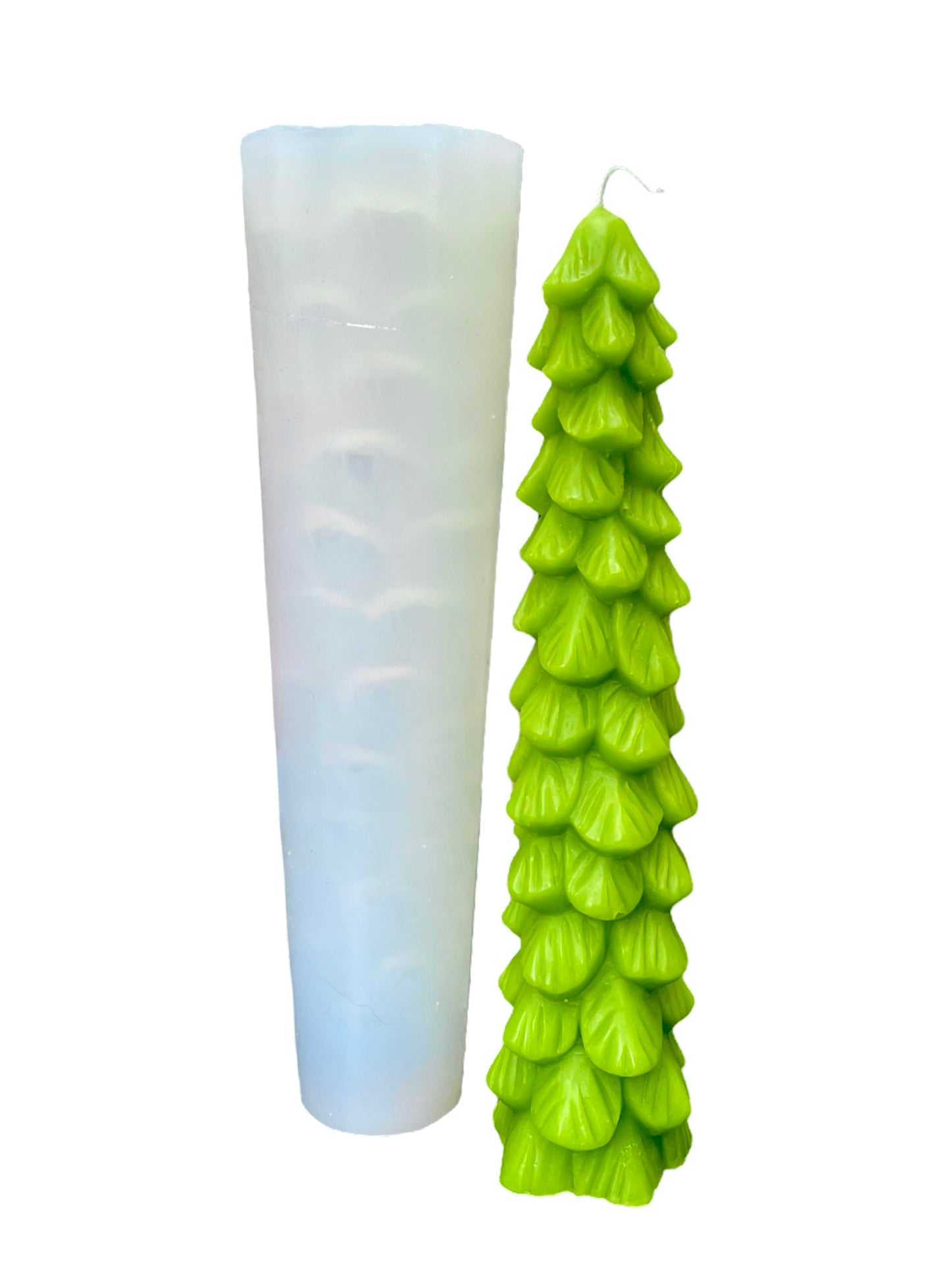 8” tall pine tree mold for candle soap resin plaster chocolate