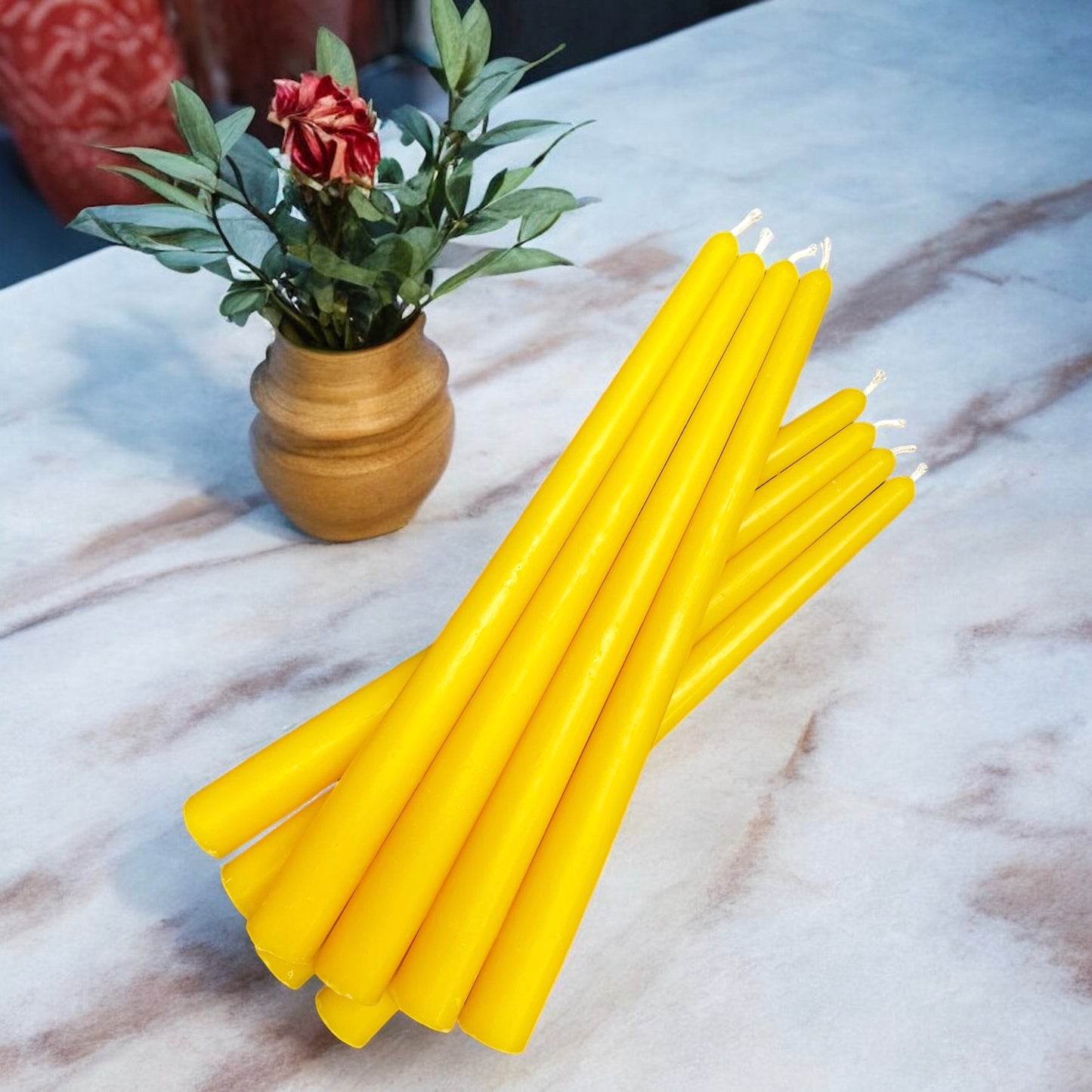 100% Pure beeswax taper candles 9.5” - set of 8