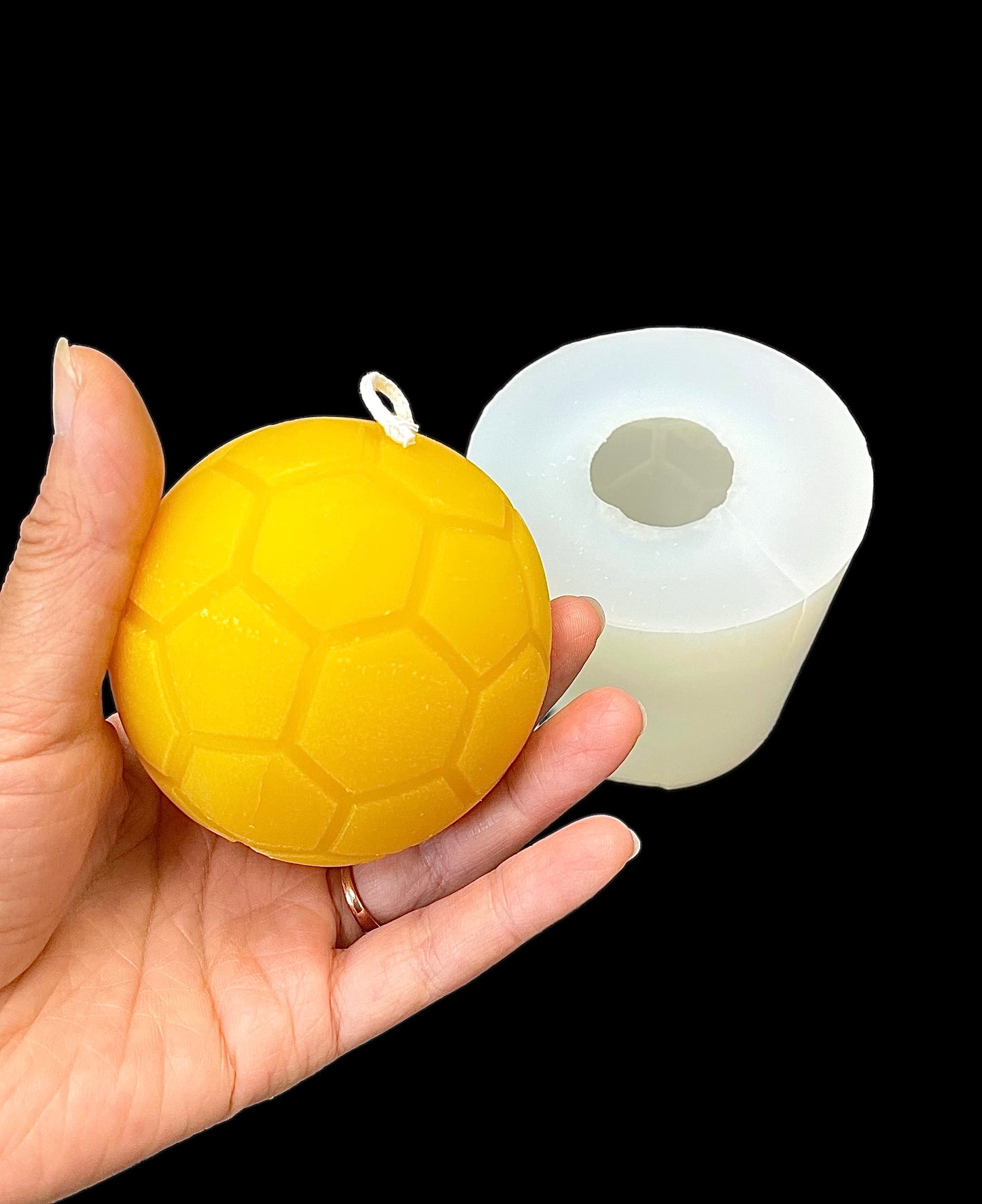 3” silicone soccer ball mold - 3D sphere ball candle mold - soap ball mold - bath bomb mold - resin mold