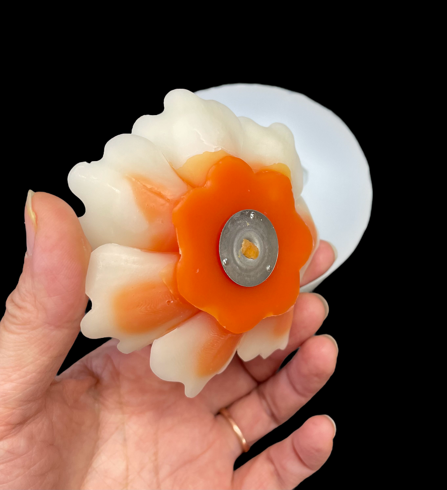 3D floating flower candle mold - flower soap resin mold - 3 1/4”