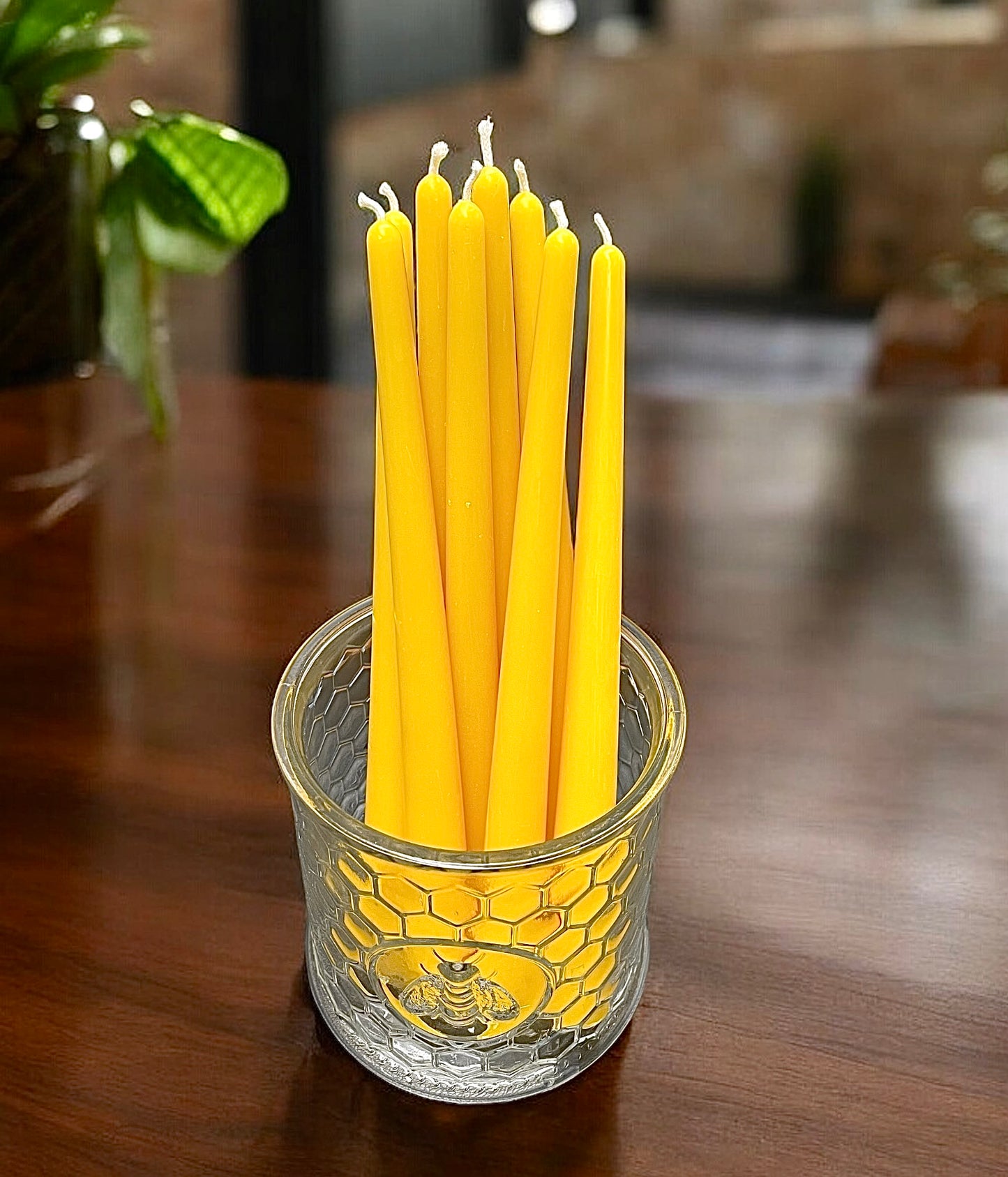 100% Pure beeswax taper candles 9.5” - set of 8