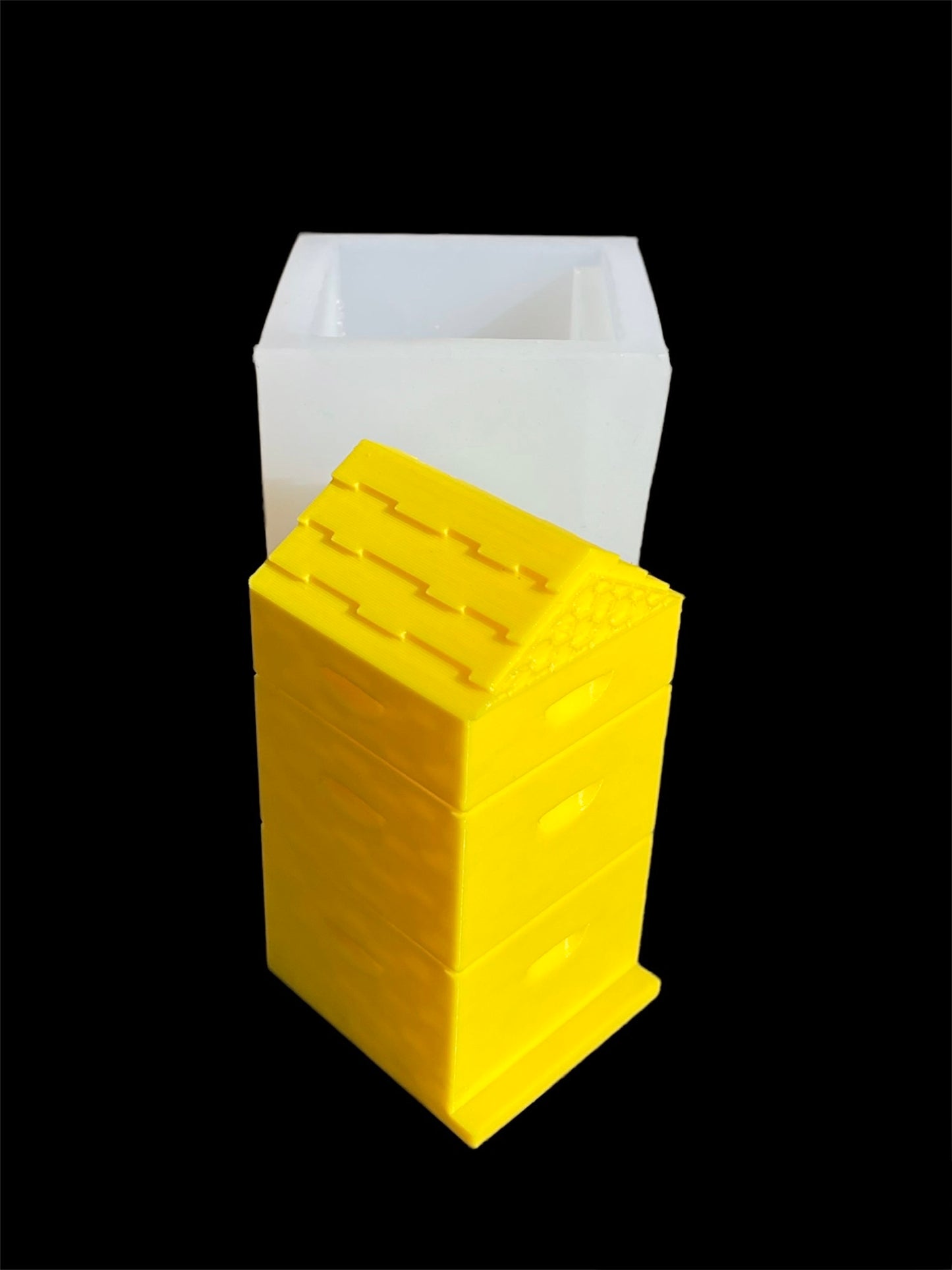 3.5” Silicone bee box mold for candle soap resin - ornament mold - beekeeping equipment mold - beehive box