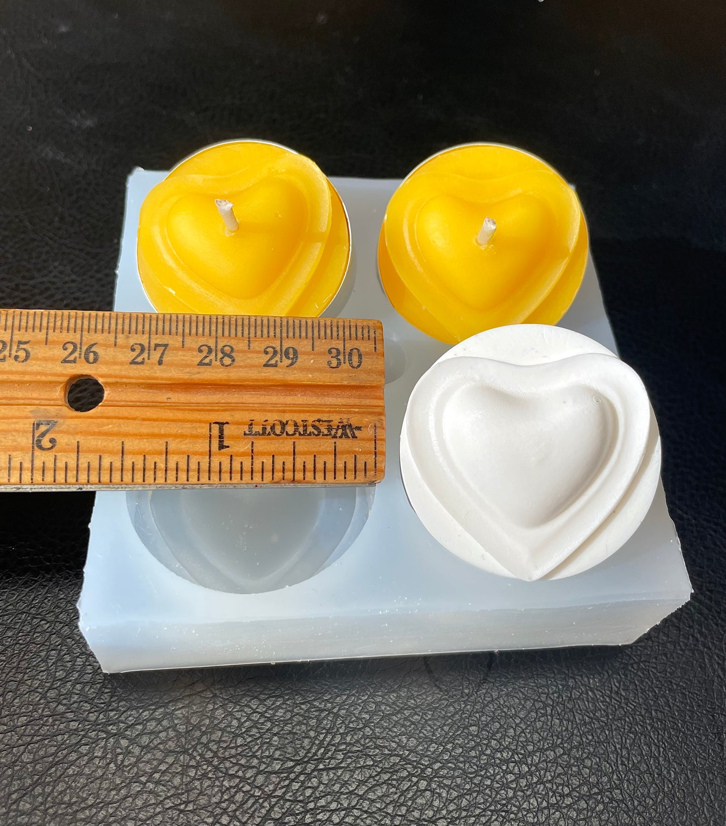 Silicone heartbeat tealight candle mold