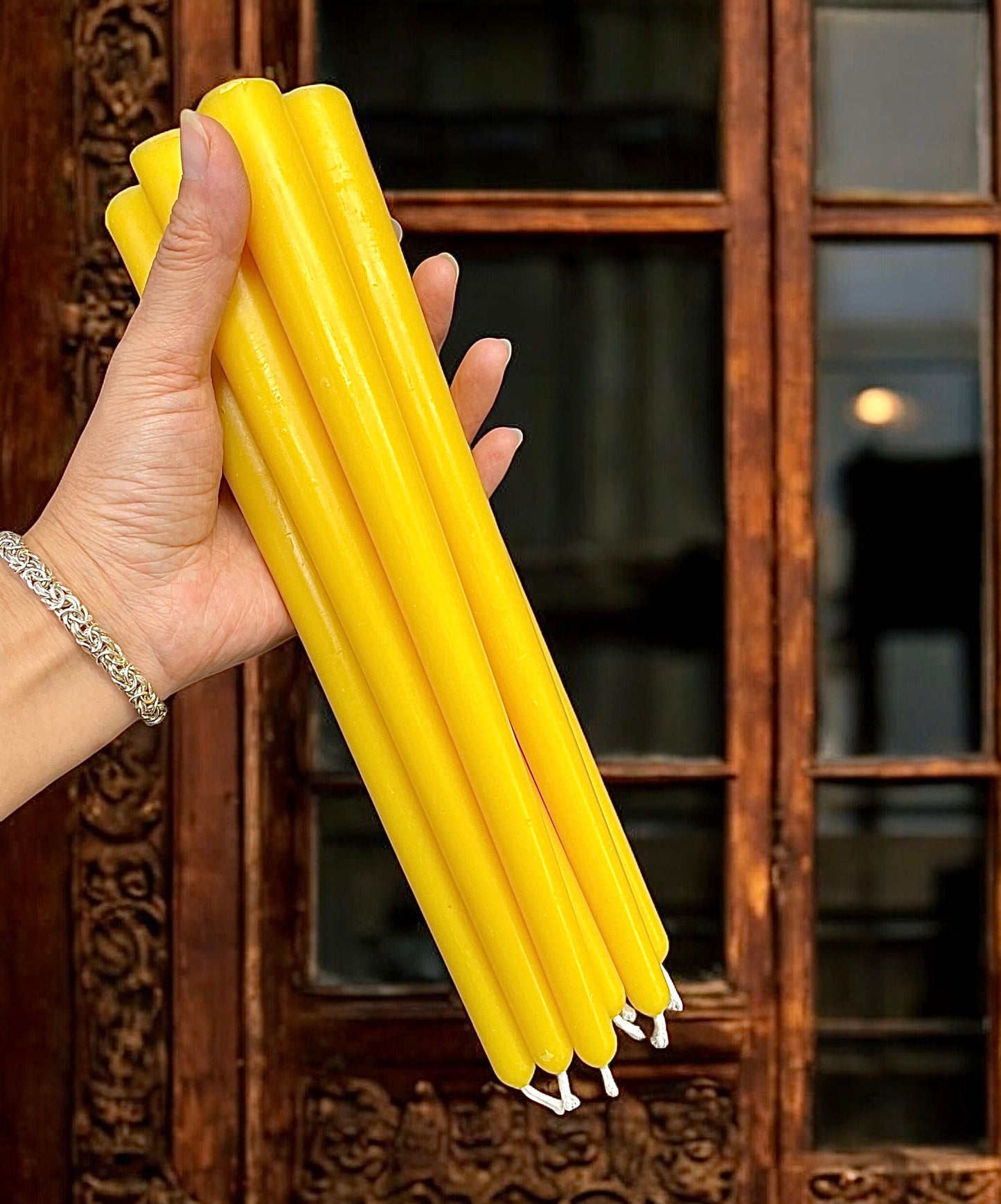 100% Pure beeswax taper candles 9.5” - set of 8