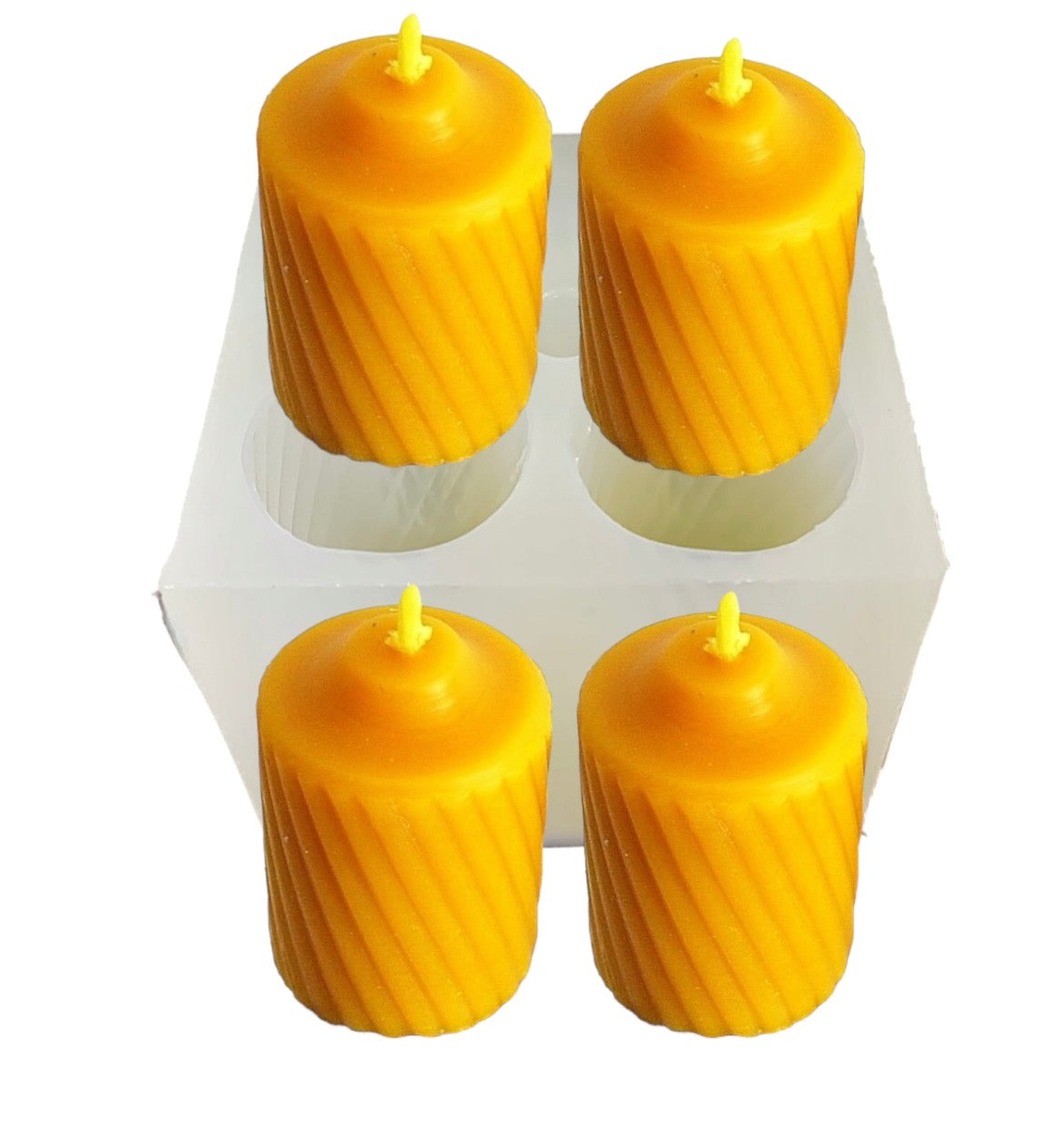 silicone candle mold - silicone votive mold - votive candle mold - 4 cavity mold - silicone soap mold - fluted candle mold - easy release