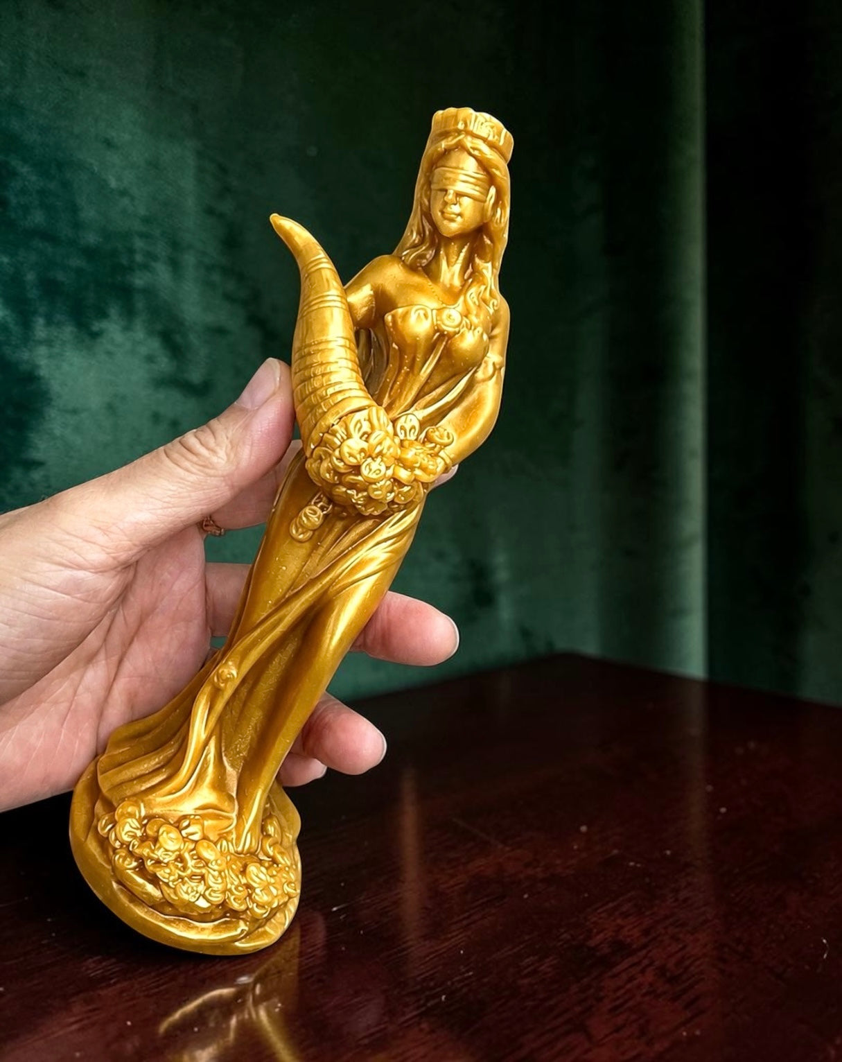 3D Goddess of Wealth silicone mold for candle soap resin 7”