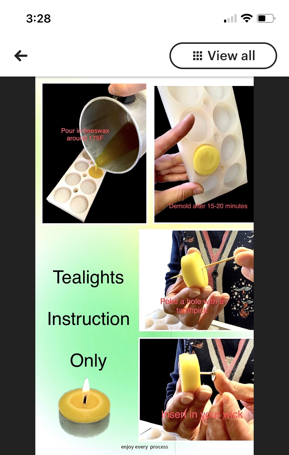 Silicone daffodil flower tealight candle mold