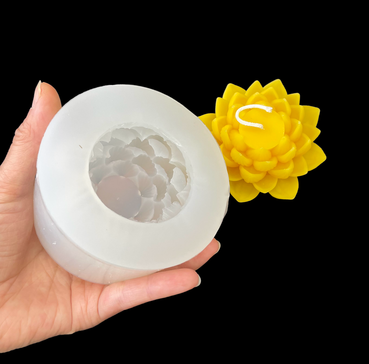 3D silicone lotus flower mold for candle soap resin