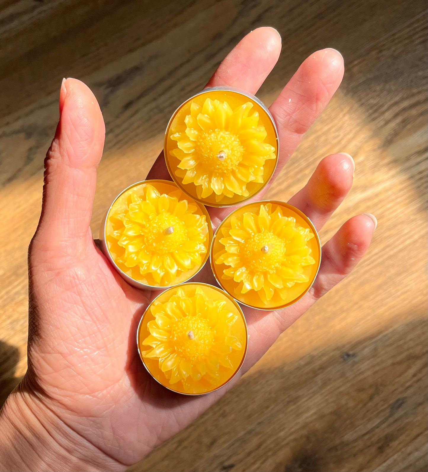 Silicone sunflower tea light candle mold - soap ice cube ice cream mold