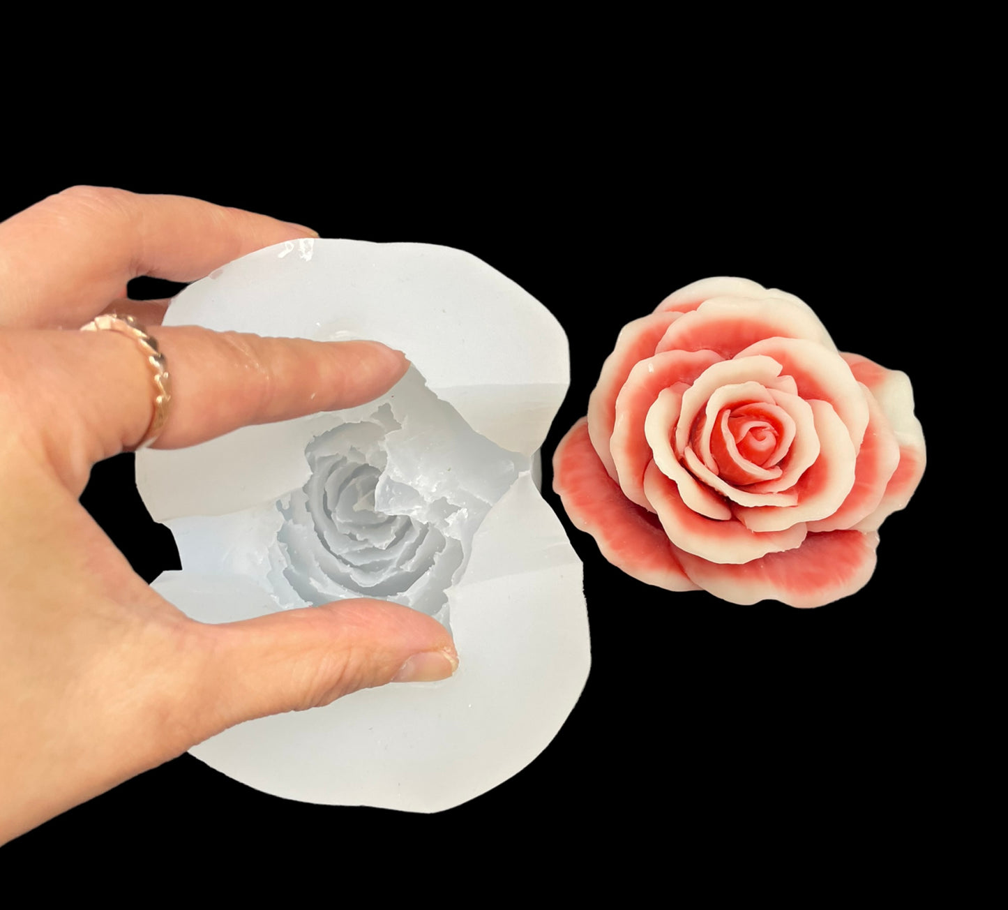 3.5” large rose mold for candle soap resin