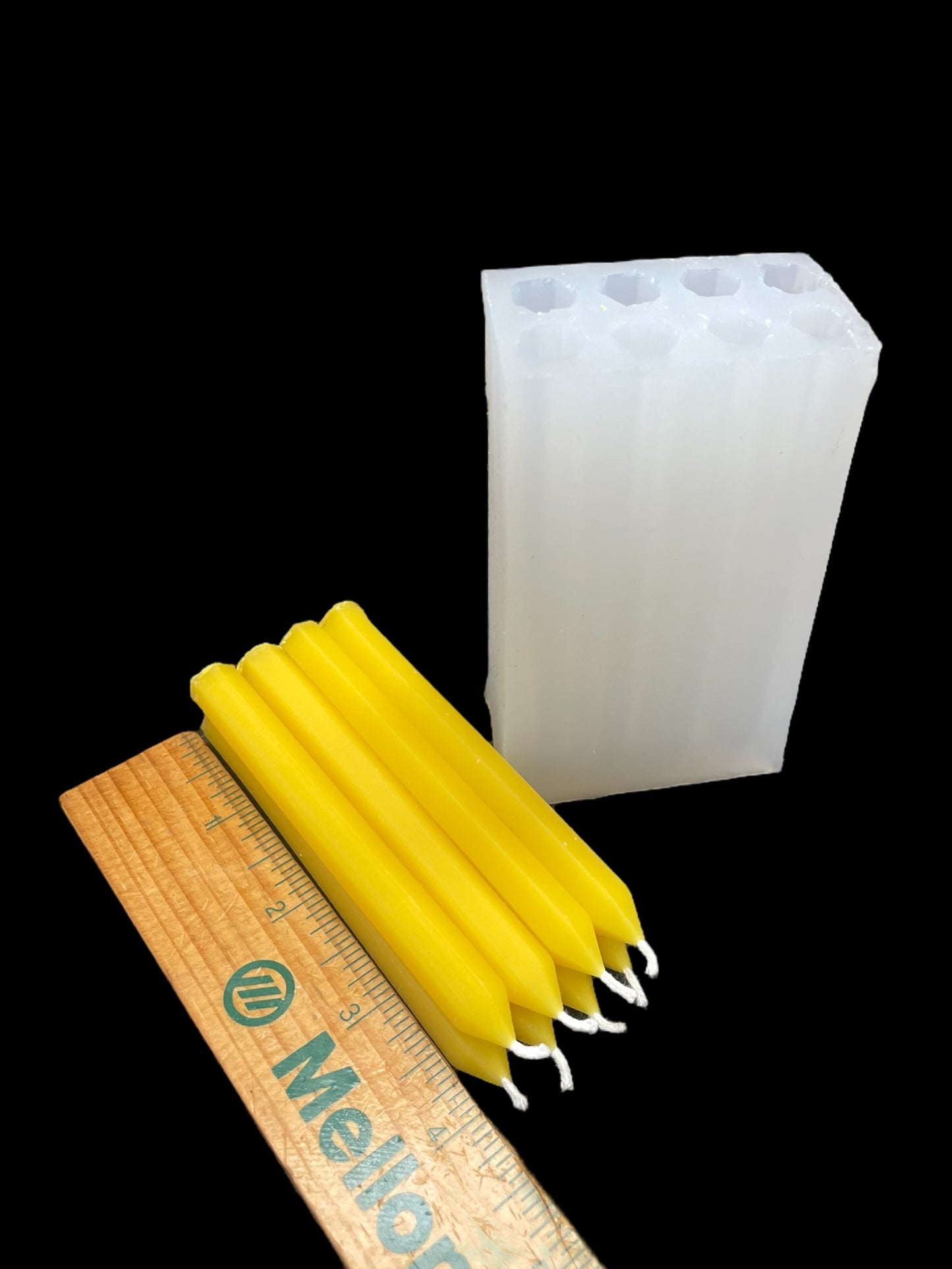 4” Silicone hexagonal mini taper mold - birthday candle mold - crayon mold