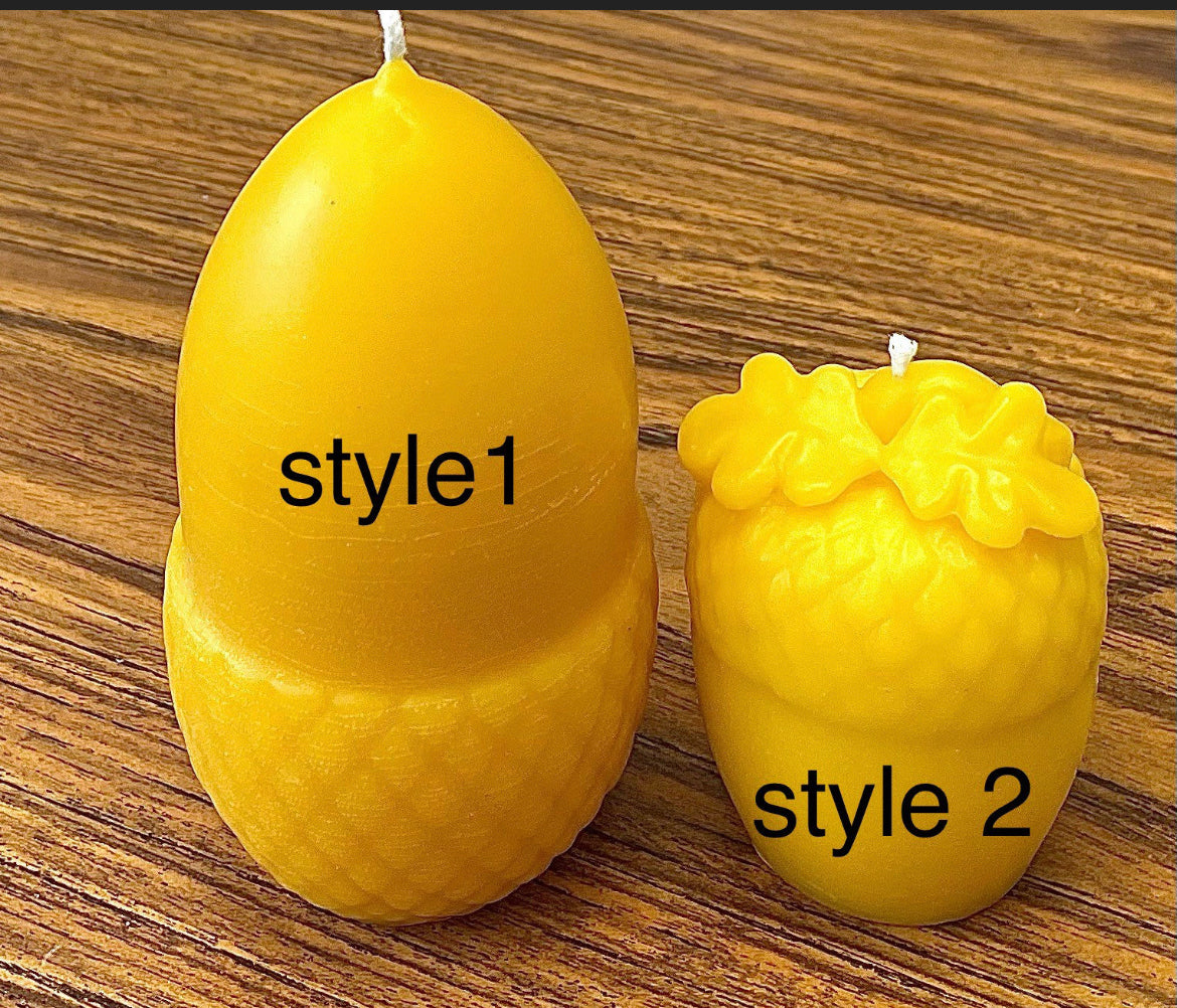 Style 2 silicone acorn mold - 2.75” - 3D acorn candle soap resin mold - holiday candle mold